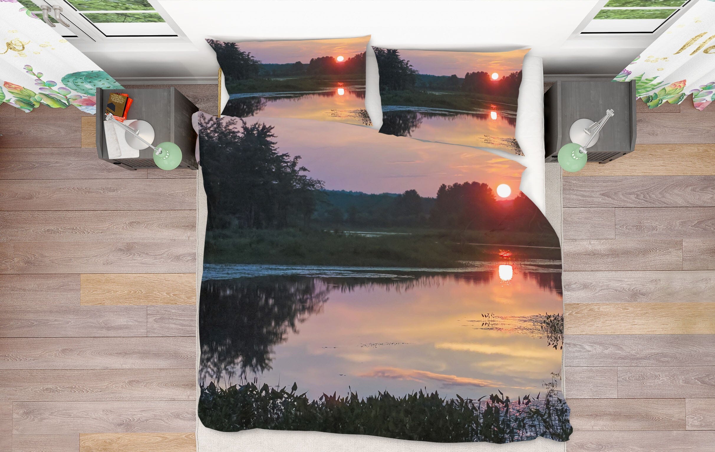 3D Sunset Marsh 1028 Jerry LoFaro bedding Bed Pillowcases Quilt Quiet Covers AJ Creativity Home