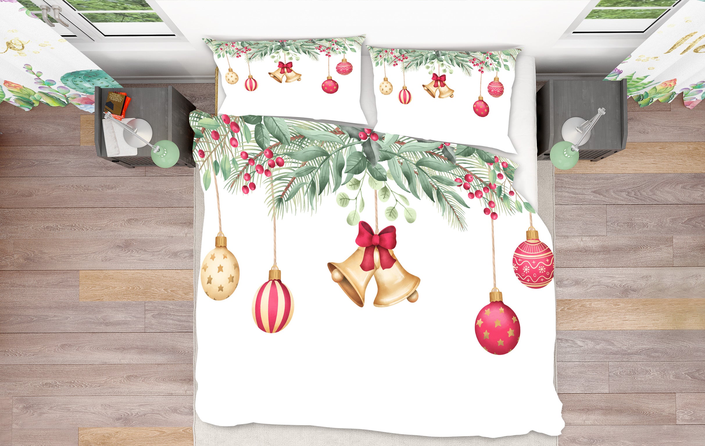 3D Ball Bell Pendant 60232 Bed Pillowcases Quilt