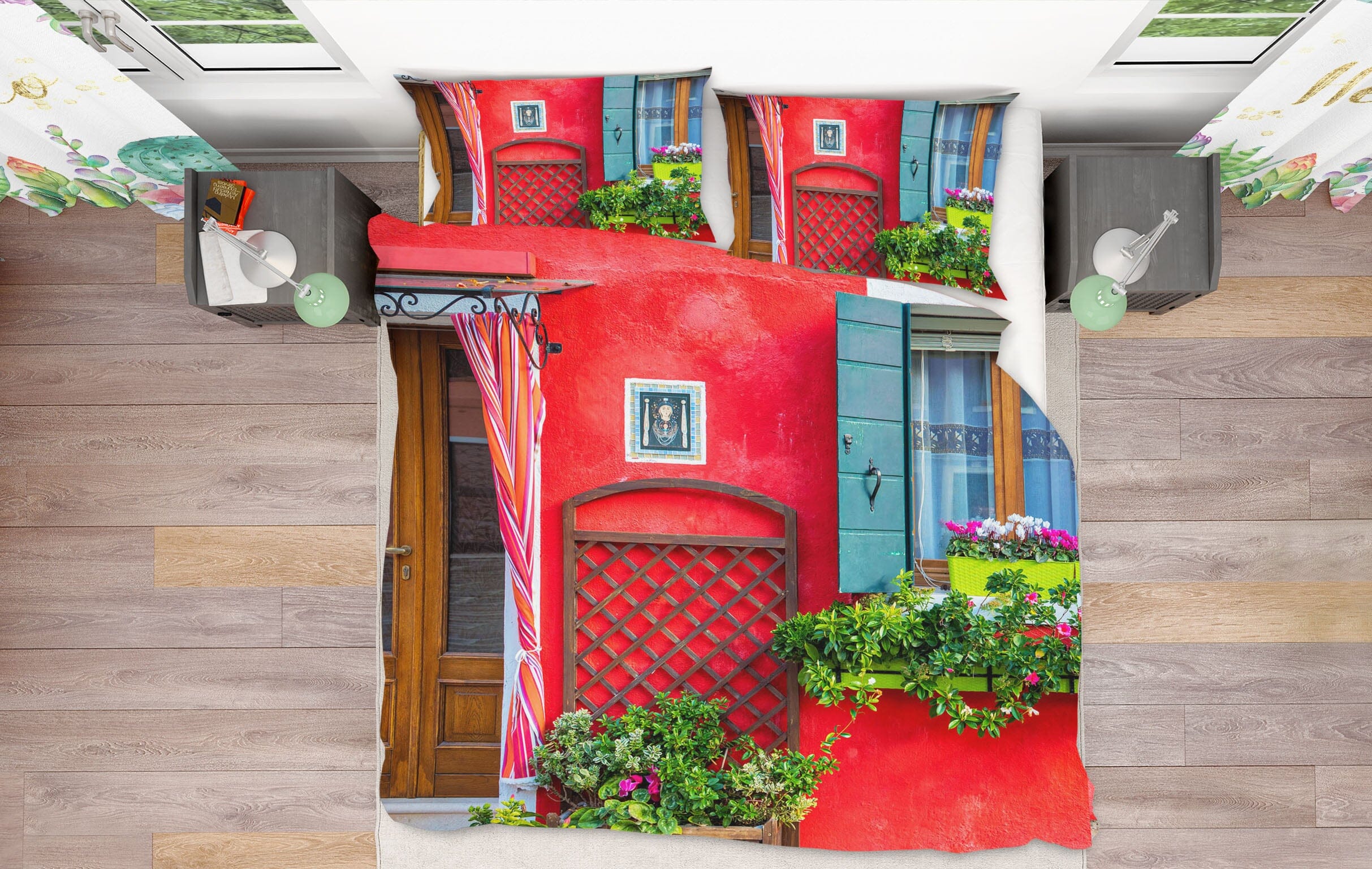 3D Red Door 2132 Marco Carmassi Bedding Bed Pillowcases Quilt Quiet Covers AJ Creativity Home