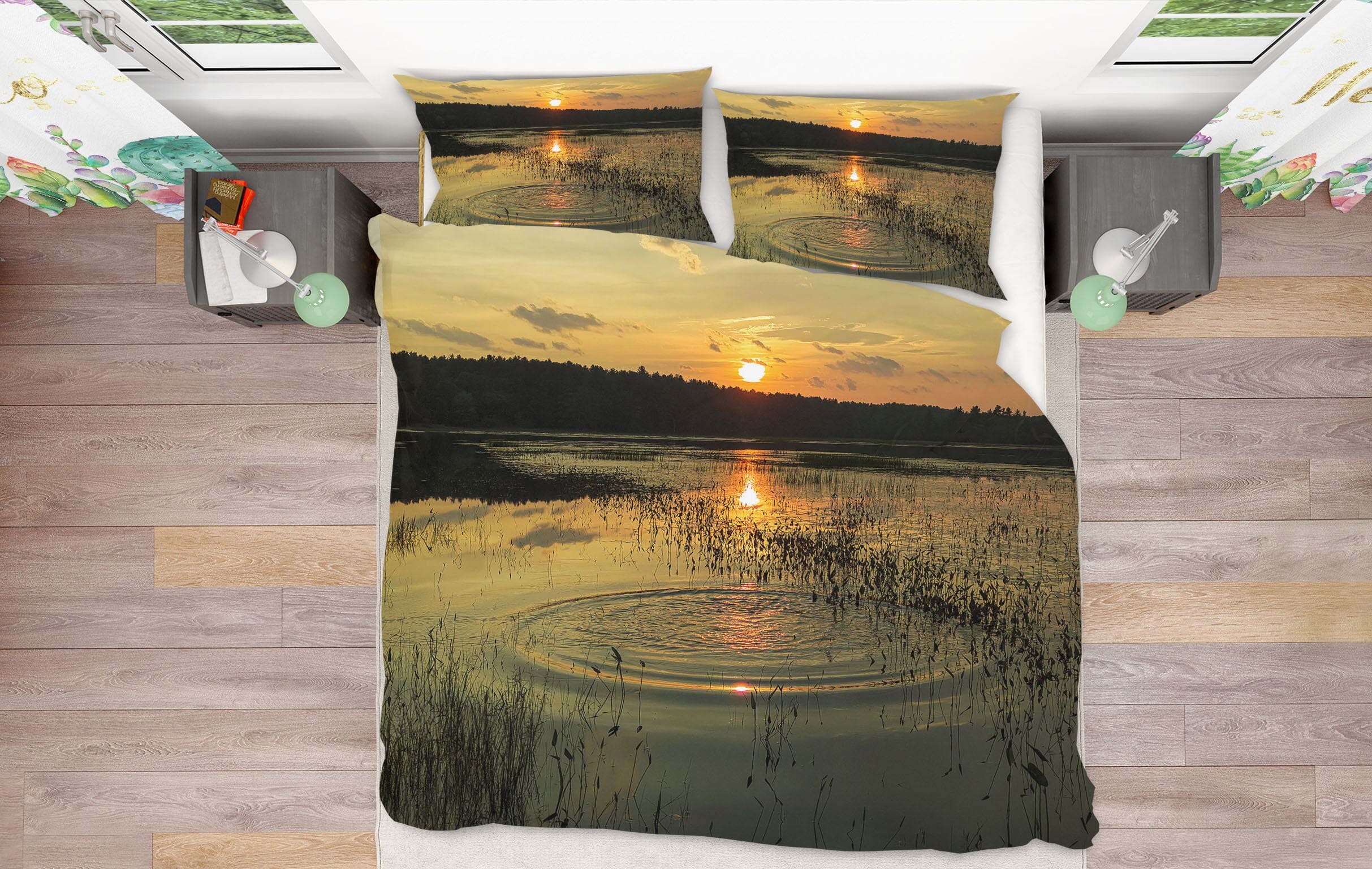 3D Golden Ring 1009 Jerry LoFaro bedding Bed Pillowcases Quilt Quiet Covers AJ Creativity Home