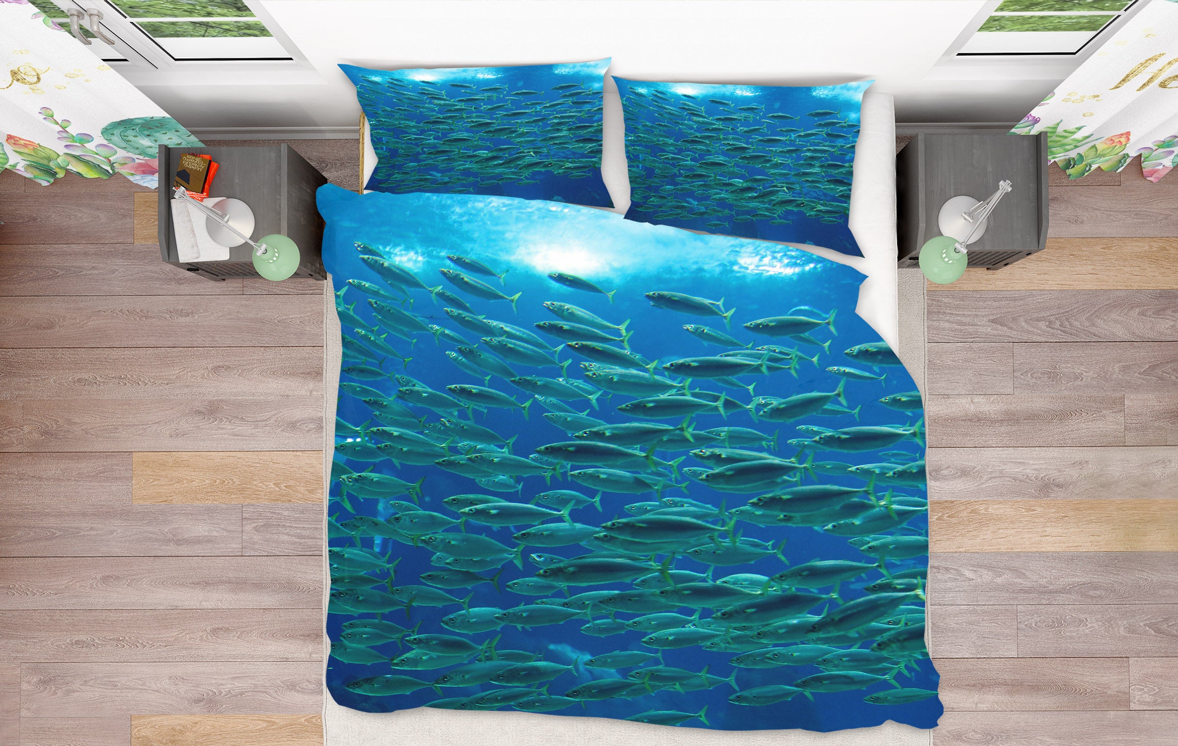 3D School Of Fish 21012 Bed Pillowcases Quilt