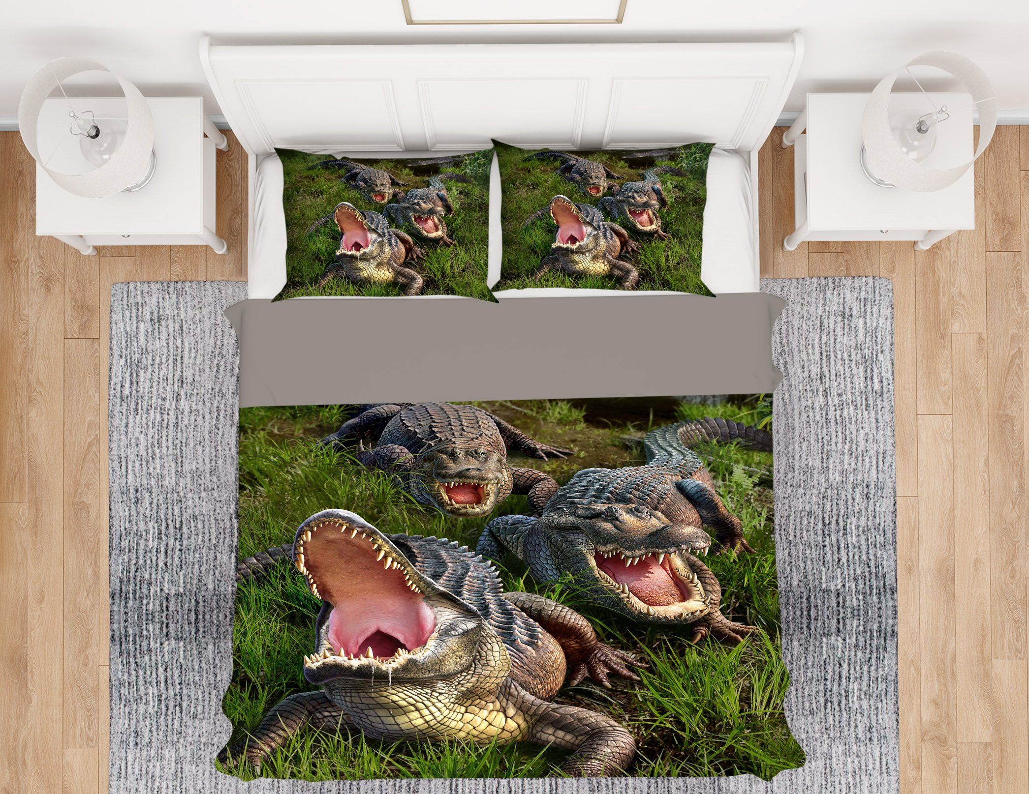 3D Alligators 2111 Jerry LoFaro bedding Bed Pillowcases Quilt Quiet Covers AJ Creativity Home