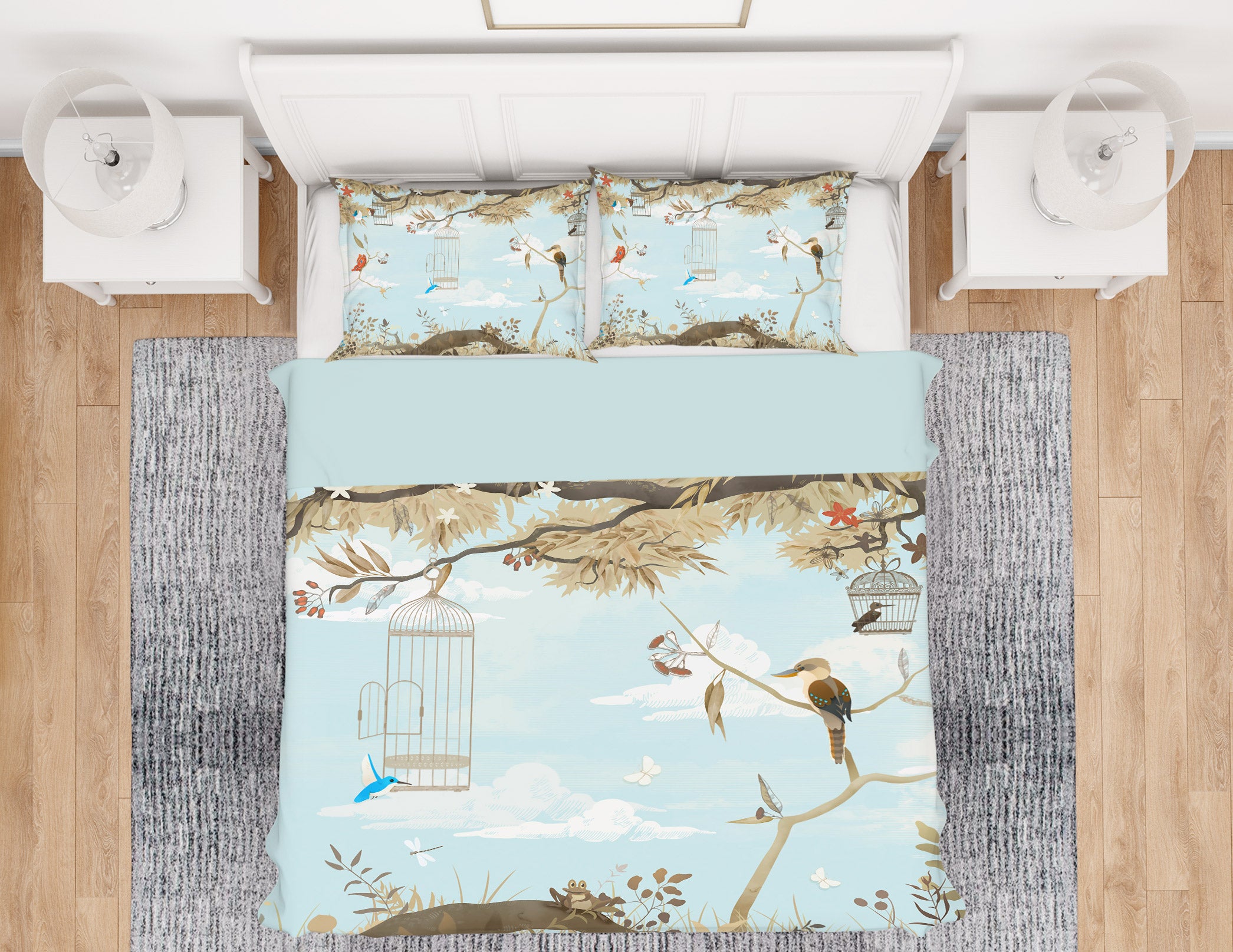 3D Branches Bird 13101 Bed Pillowcases Quilt