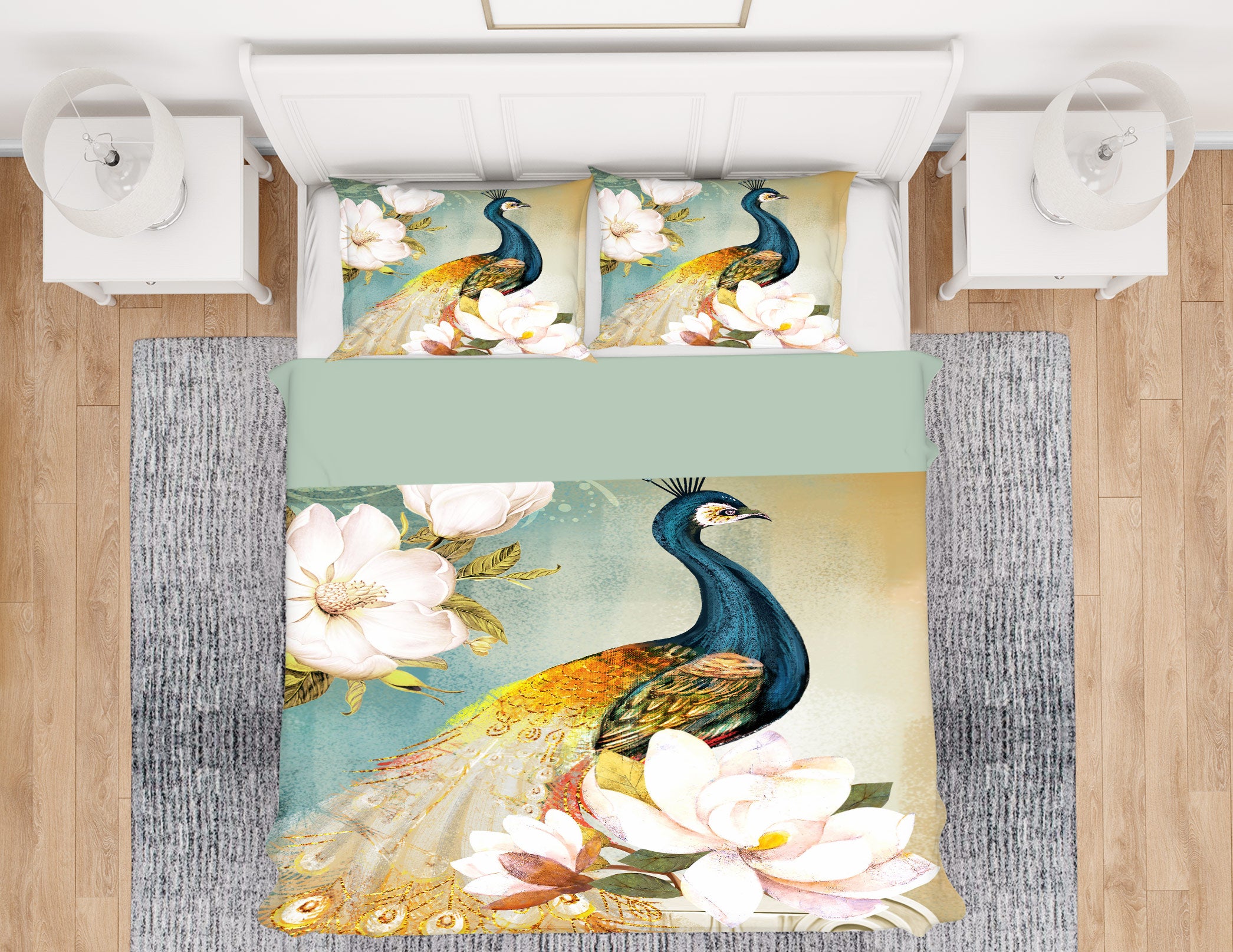 3D Peacock Flowers 16144 Bed Pillowcases Quilt