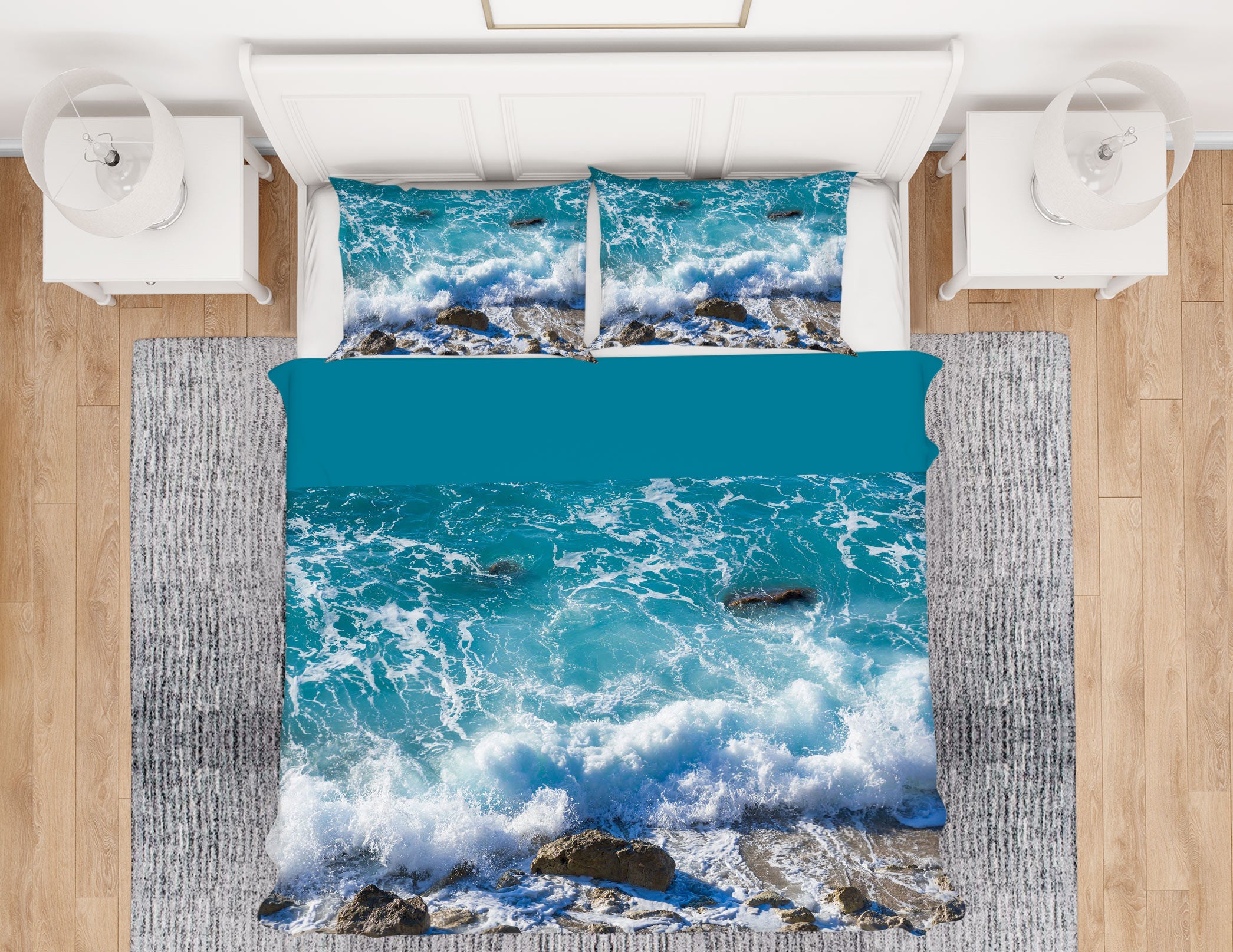 3D Waves 15101 Bed Pillowcases Quilt