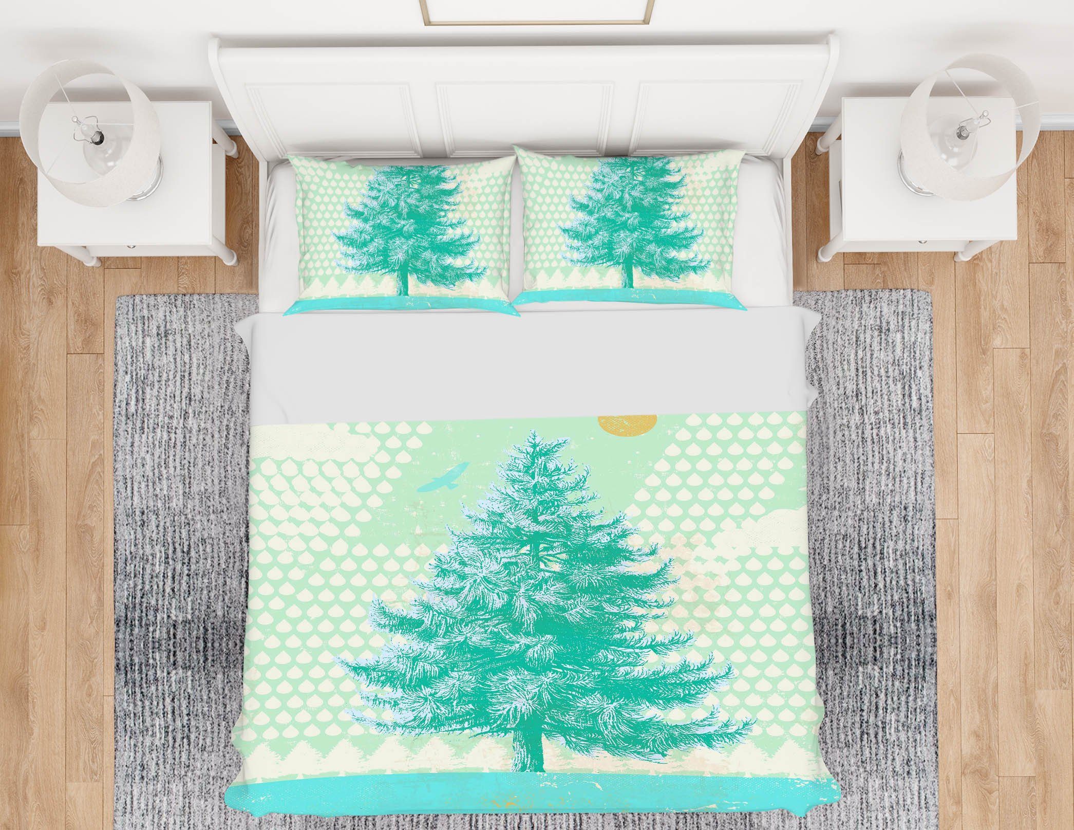 3D Blue Fir Tree 2116 Showdeer Bedding Bed Pillowcases Quilt Quiet Covers AJ Creativity Home