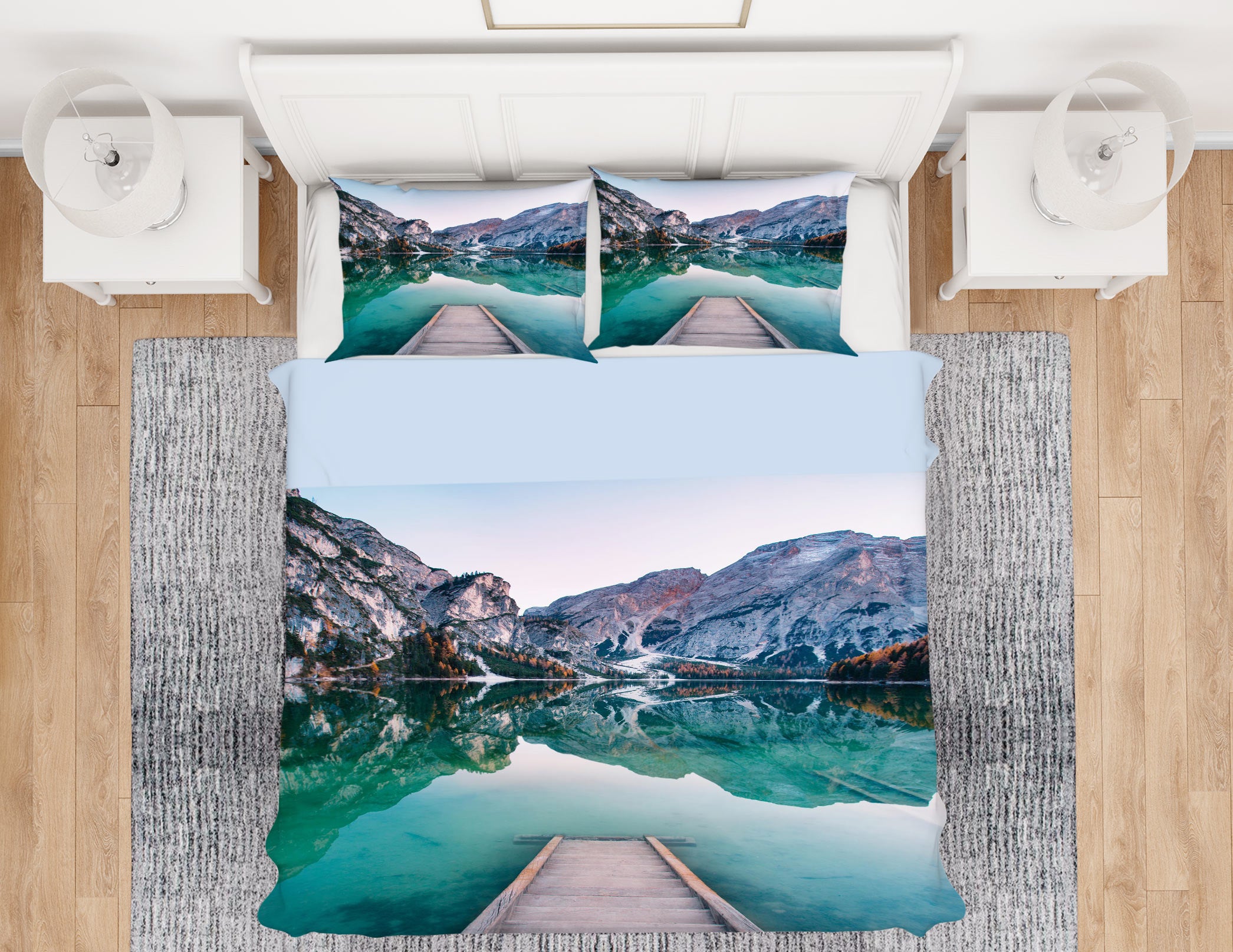 3D Ferry River 15127 Bed Pillowcases Quilt