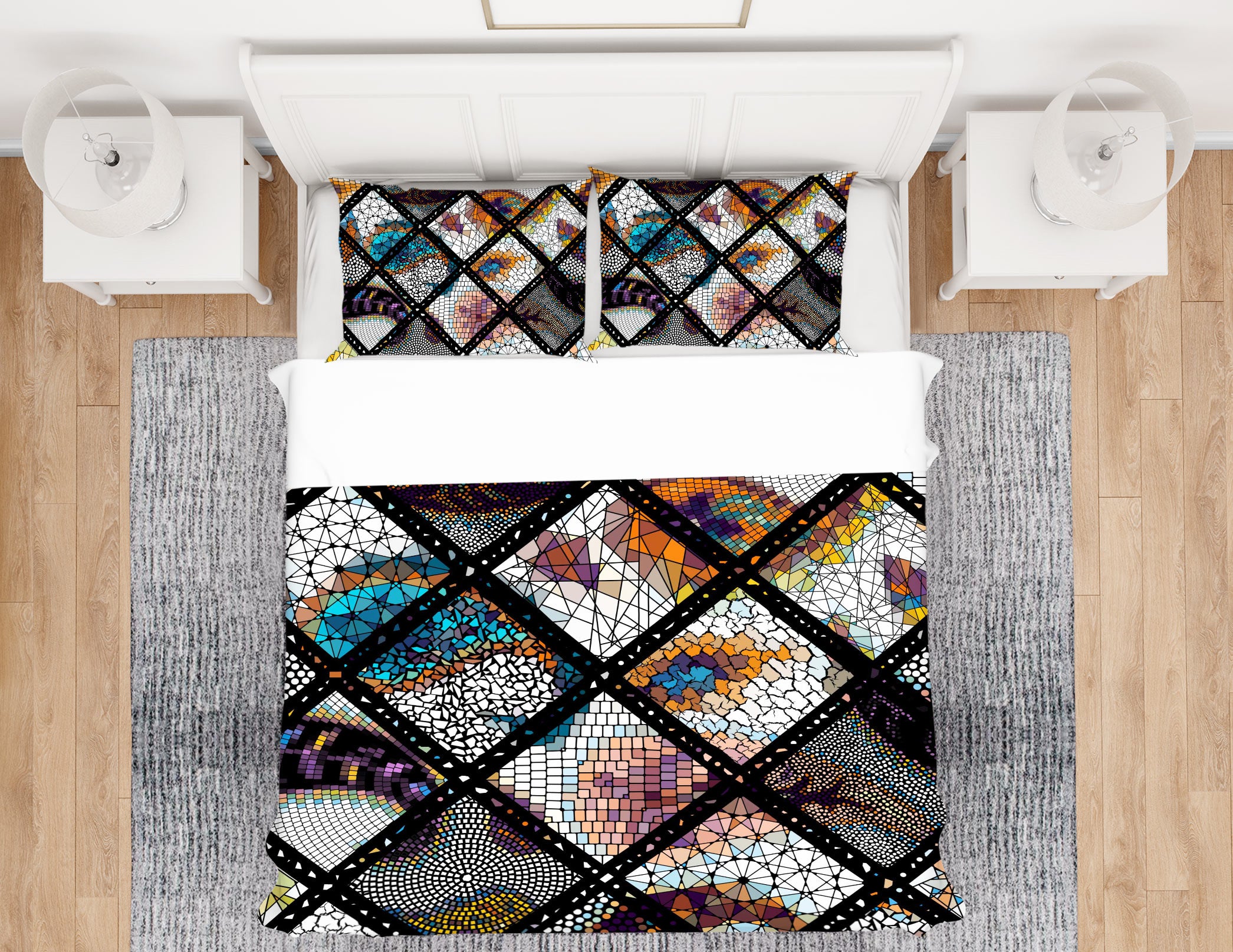 3D Diamond 14086 Bed Pillowcases Quilt