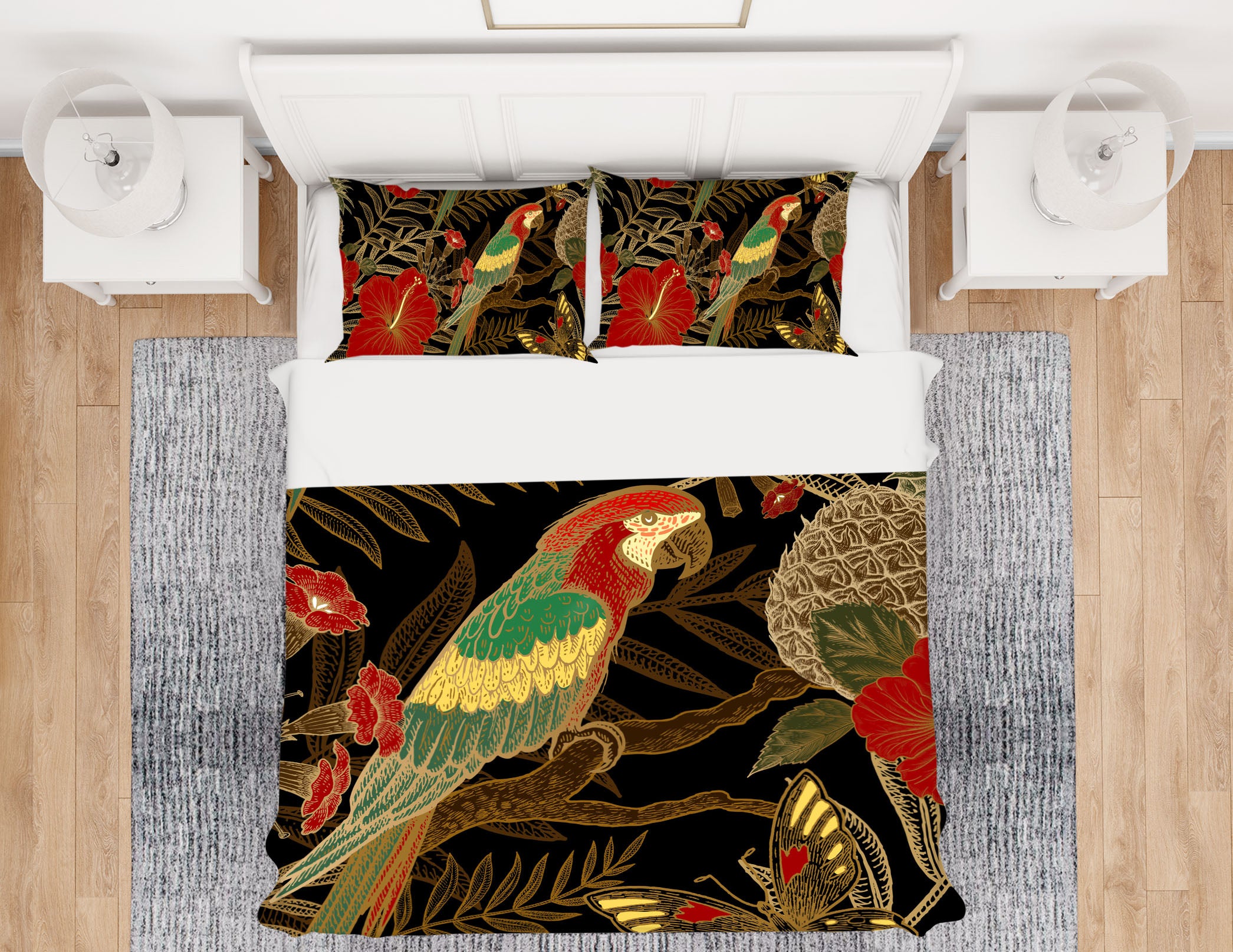 3D Parrot 60146 Bed Pillowcases Quilt