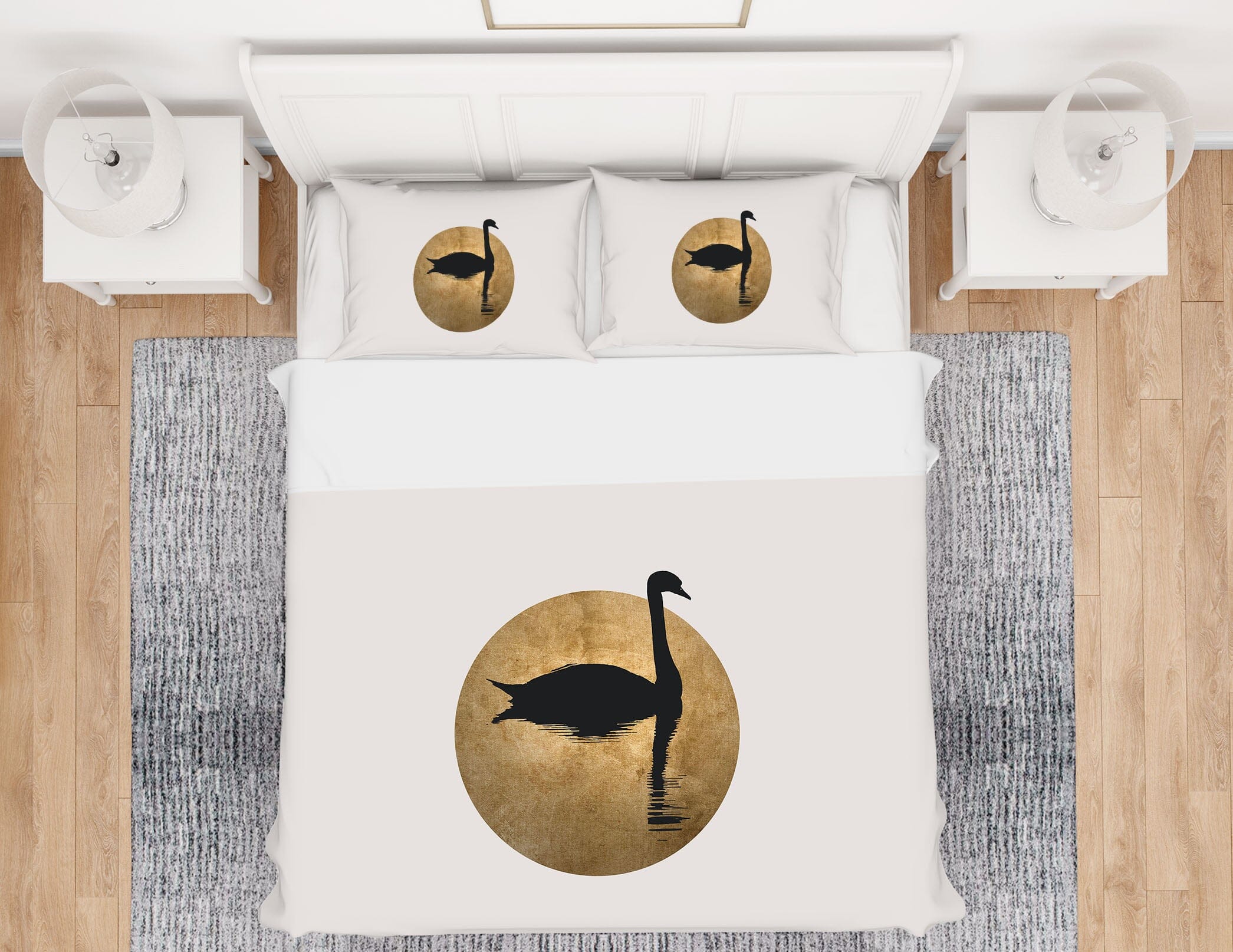 3D The Swan 225 Boris Draschoff Bedding Bed Pillowcases Quilt Quiet Covers AJ Creativity Home
