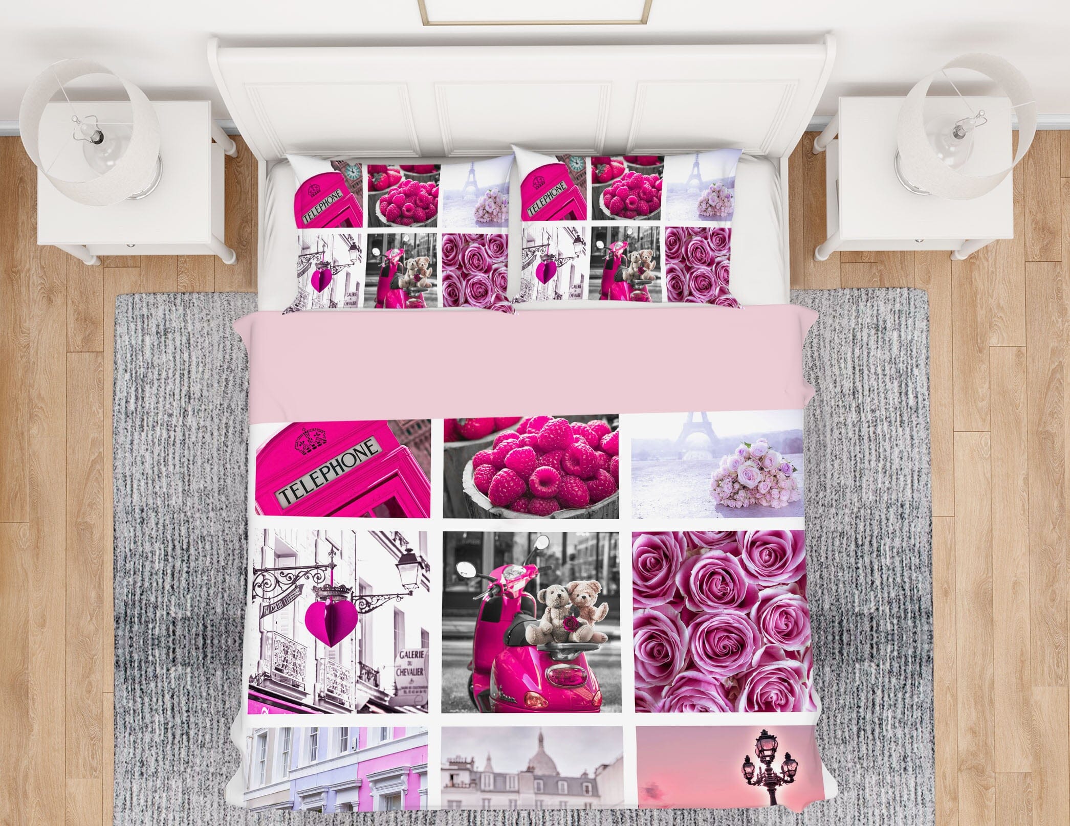3D Rose Strawberry 1036 Assaf Frank Bedding Bed Pillowcases Quilt Quiet Covers AJ Creativity Home