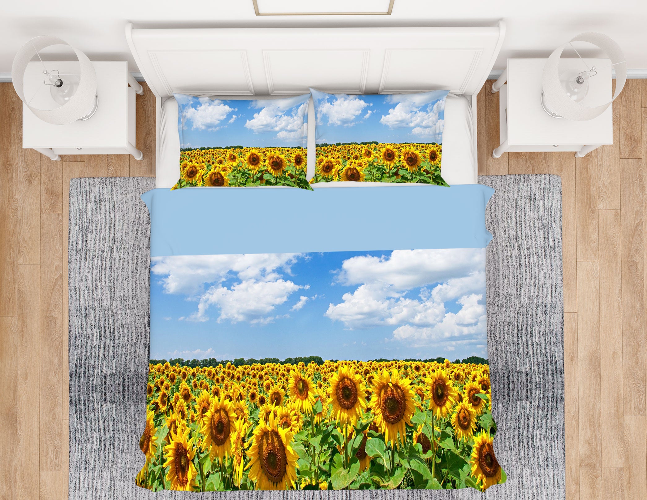 3D Sunflower Bush 59178 Bed Pillowcases Quilt