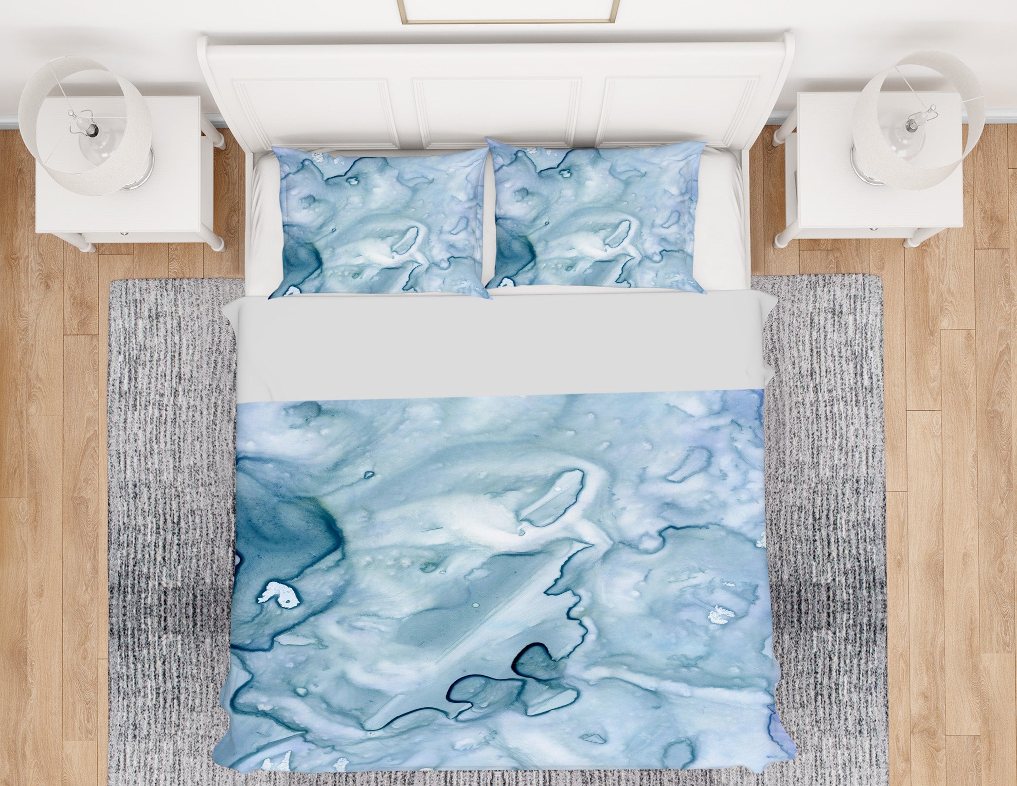 3D Light Blue Pattern 15195 Bed Pillowcases Quilt