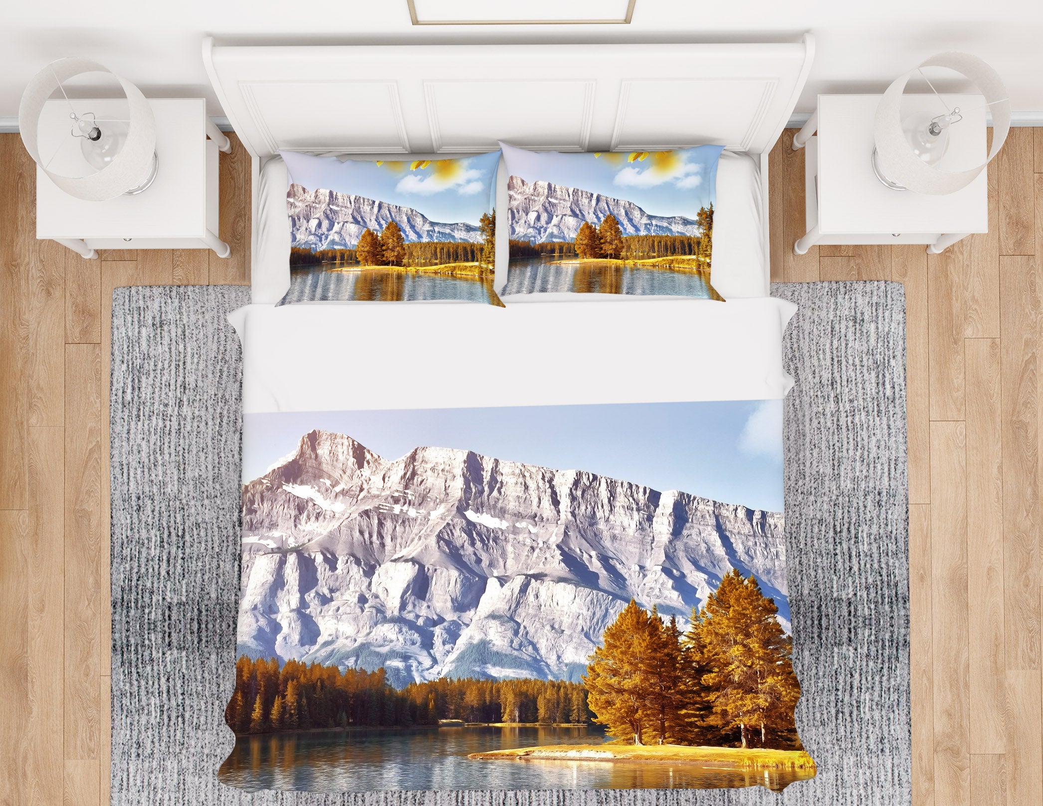 3D Snow Mountain 19175 Bed Pillowcases Quilt
