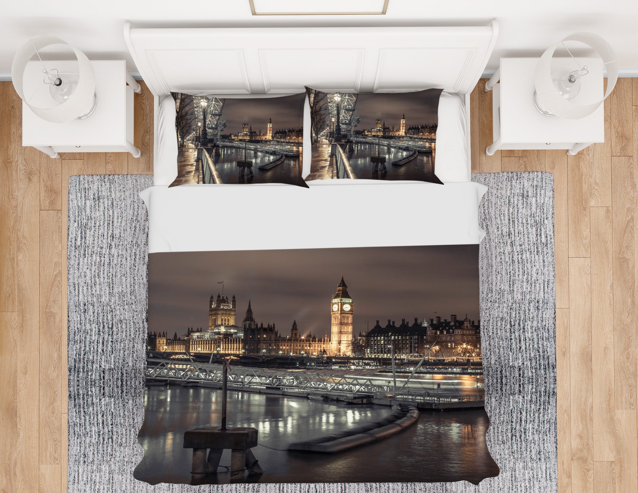 3D City Night River 85129 Assaf Frank Bedding Bed Pillowcases Quilt