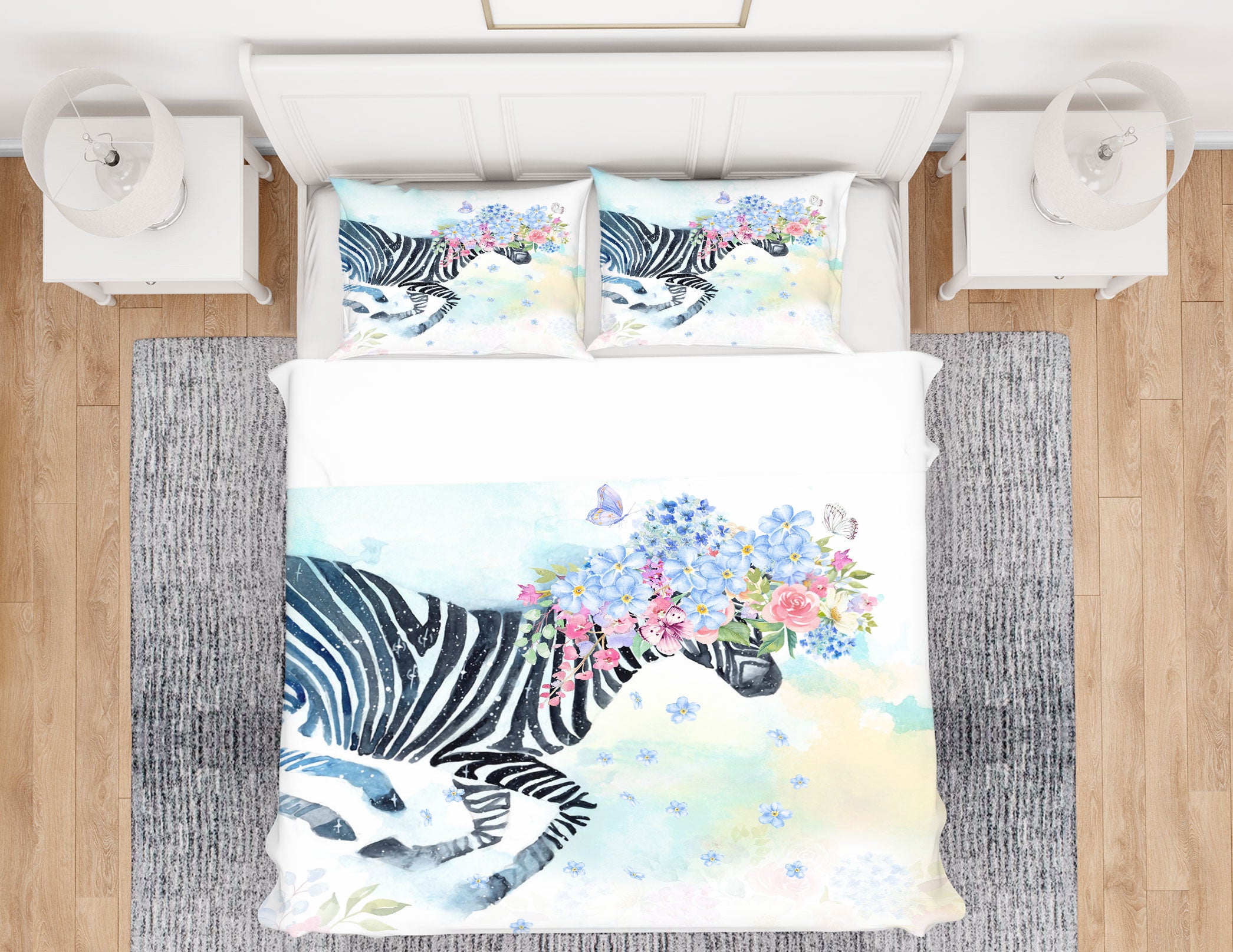 3D Zebra 59085 Bed Pillowcases Quilt