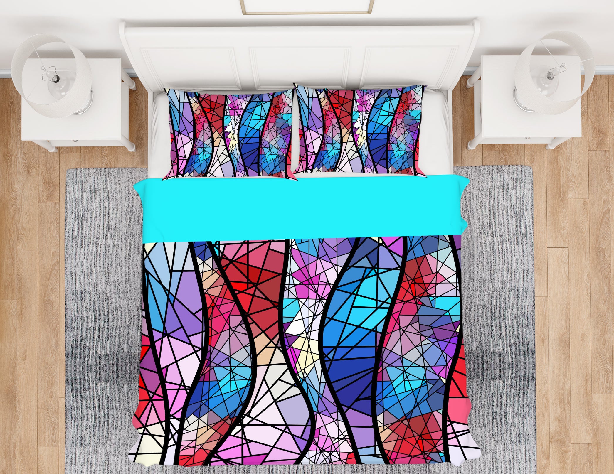 3D Color Block 13202 Bed Pillowcases Quilt