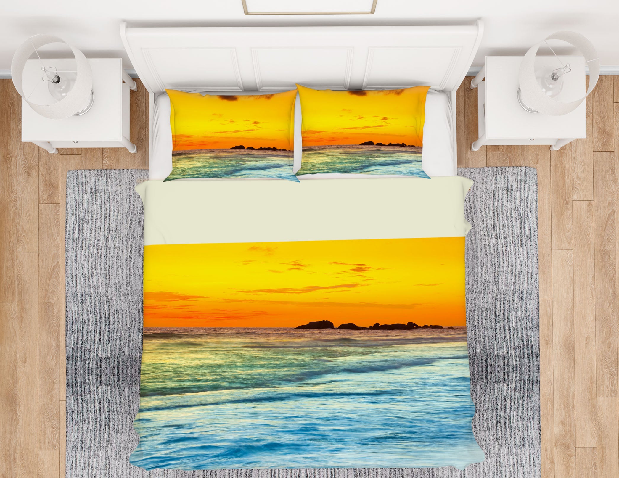 3D Sea Sunset 16057 Bed Pillowcases Quilt
