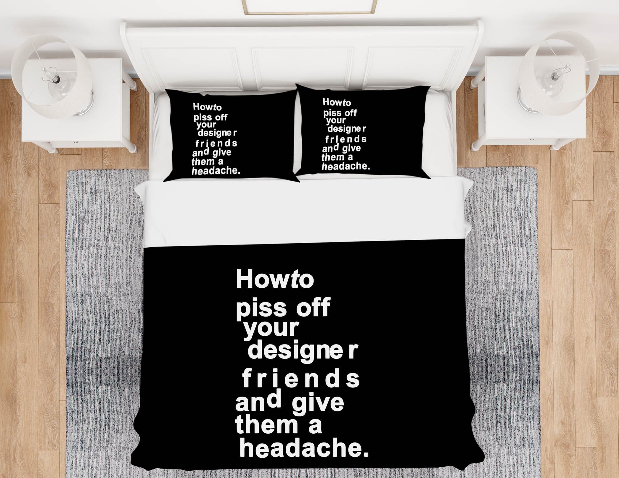 3D White Word 221 Boris Draschoff Bedding Bed Pillowcases Quilt Quiet Covers AJ Creativity Home