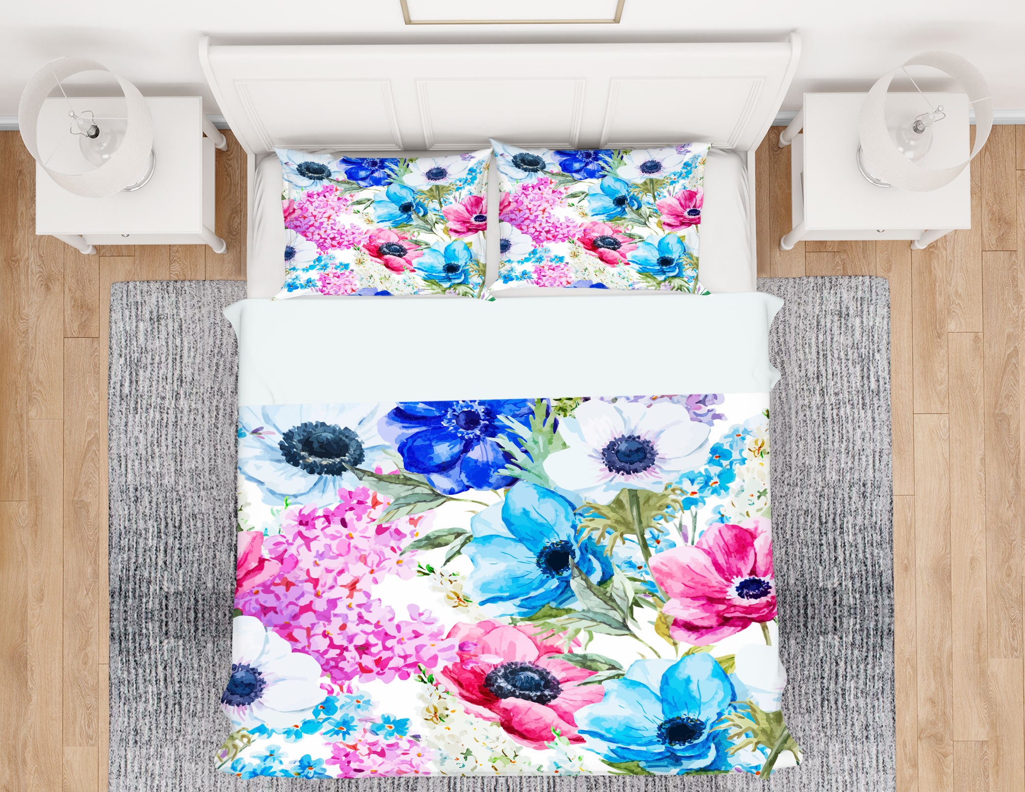 3D Colored Flowers 60079 Bed Pillowcases Quilt