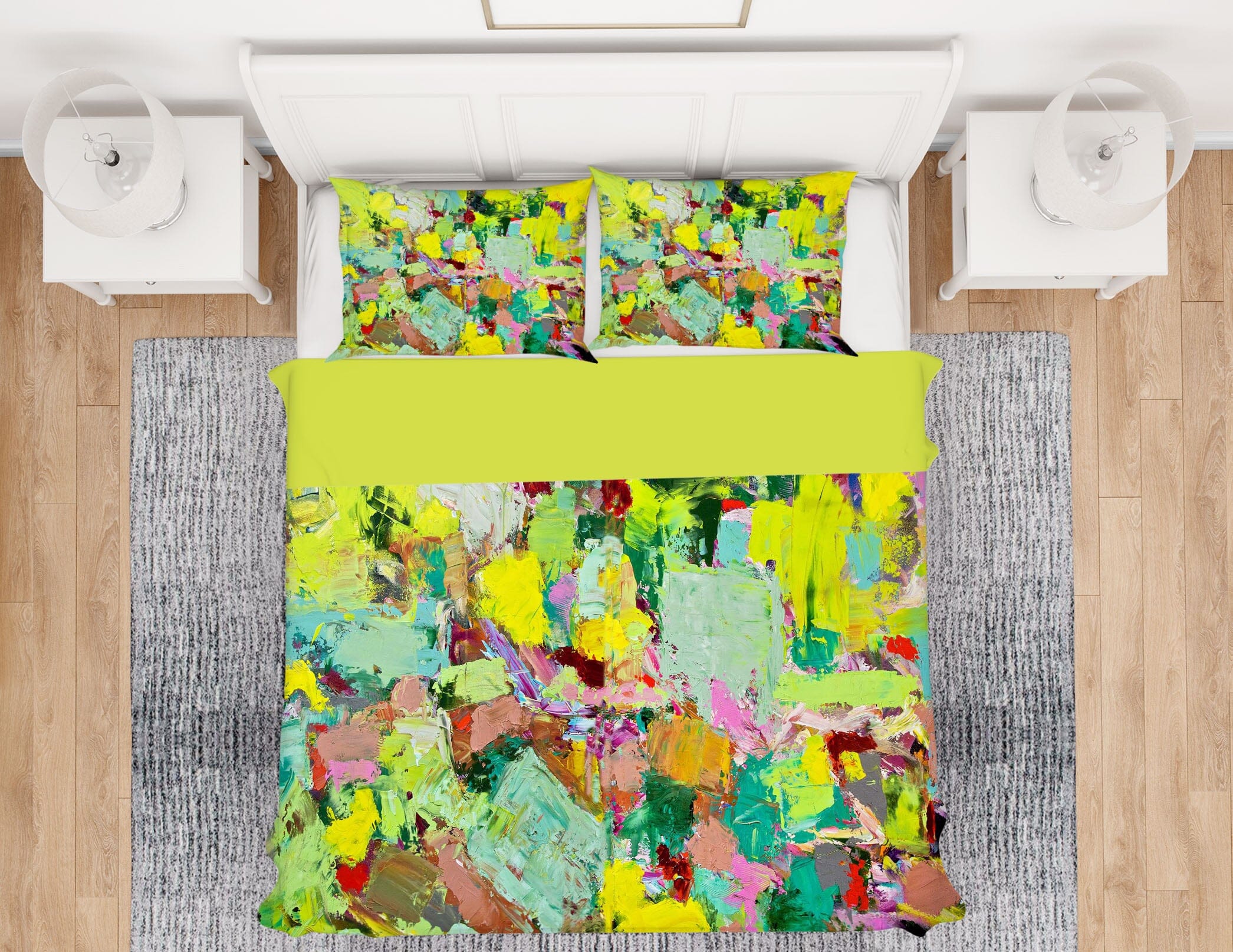 3D Green Paint Pattern 1079 Allan P. Friedlander Bedding Bed Pillowcases Quilt Quiet Covers AJ Creativity Home