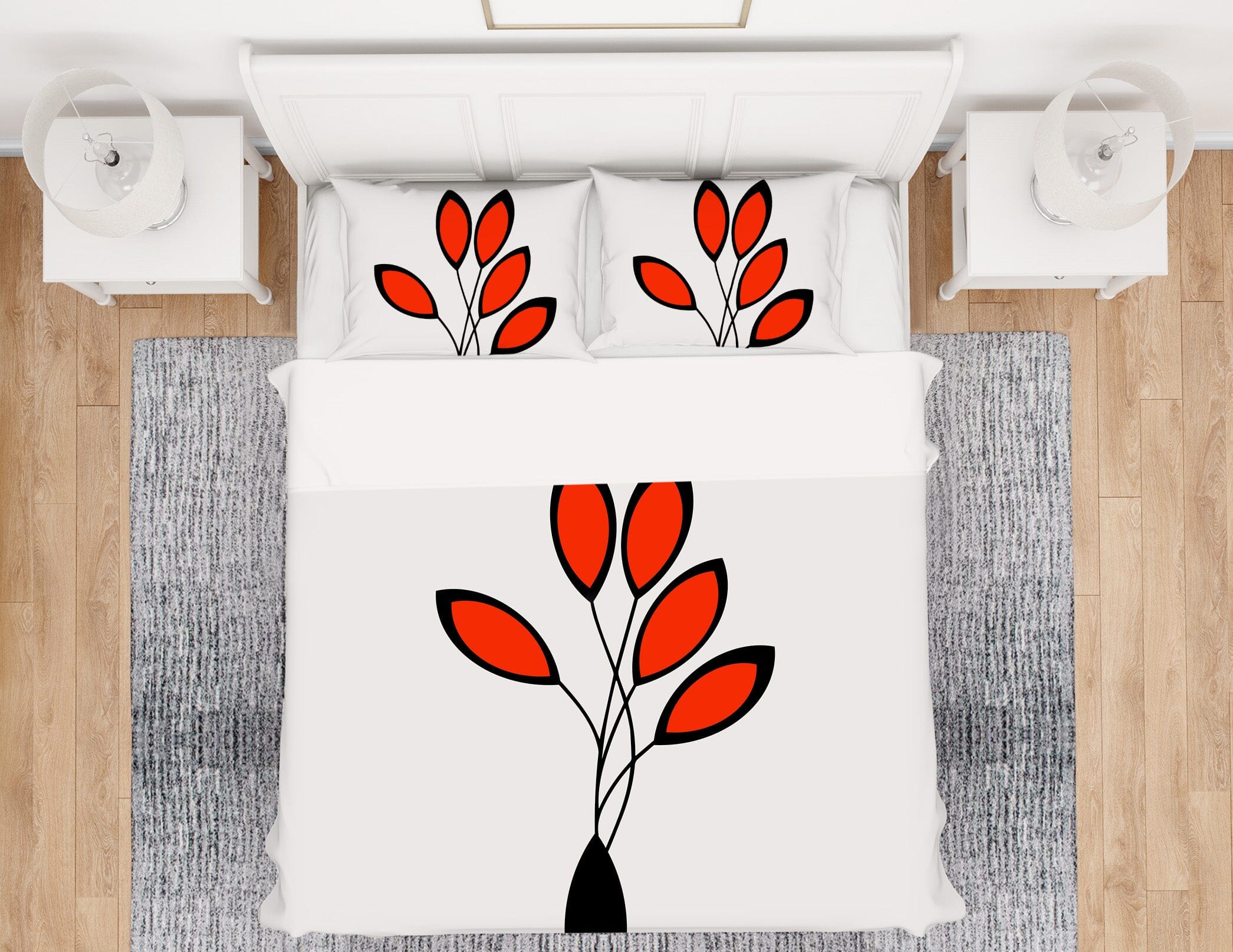 3D Vase Red Leaf 125 Boris Draschoff Bedding Bed Pillowcases Quilt Quiet Covers AJ Creativity Home
