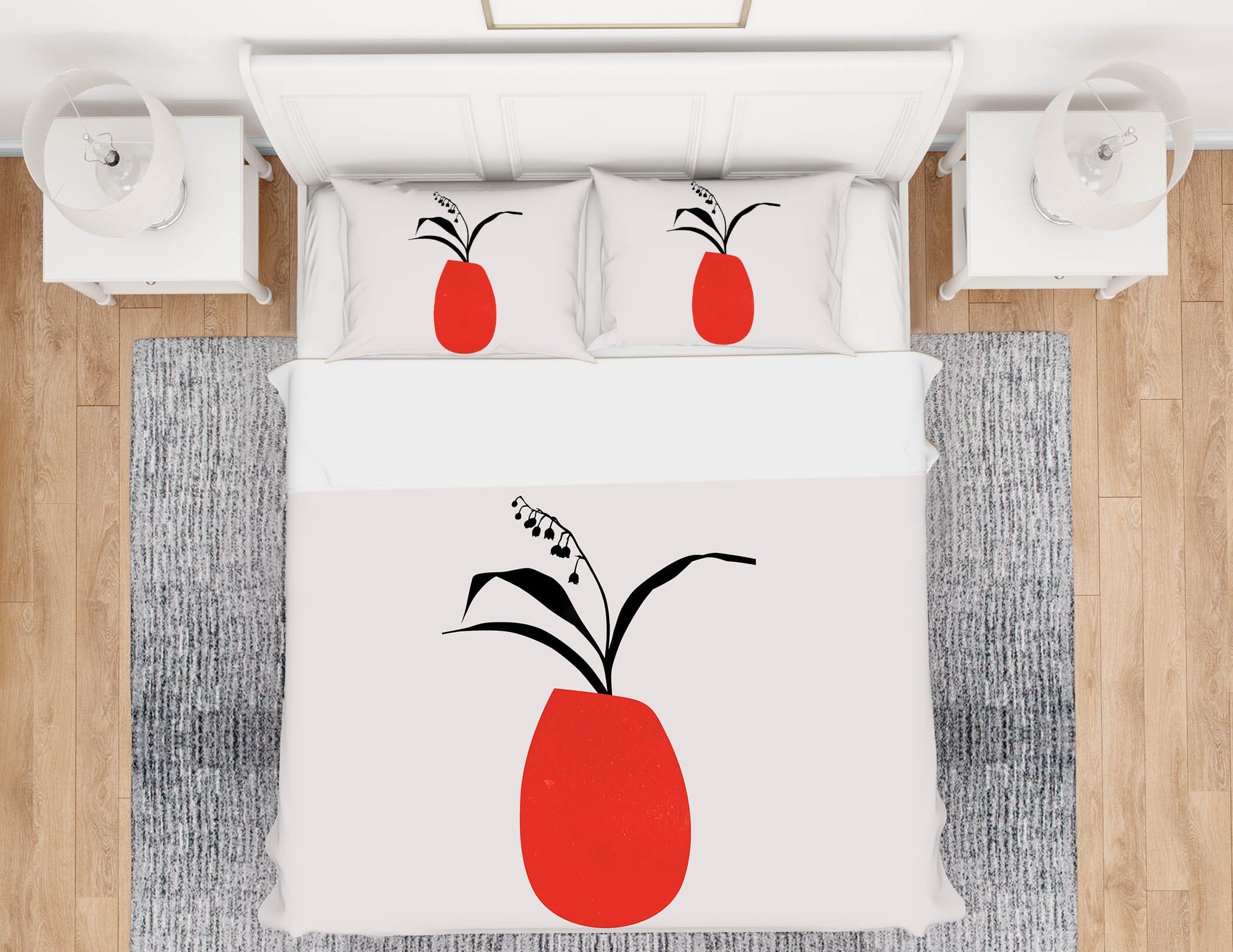 3D Red Flower Pot 237 Boris Draschoff Bedding Bed Pillowcases Quilt Quiet Covers AJ Creativity Home
