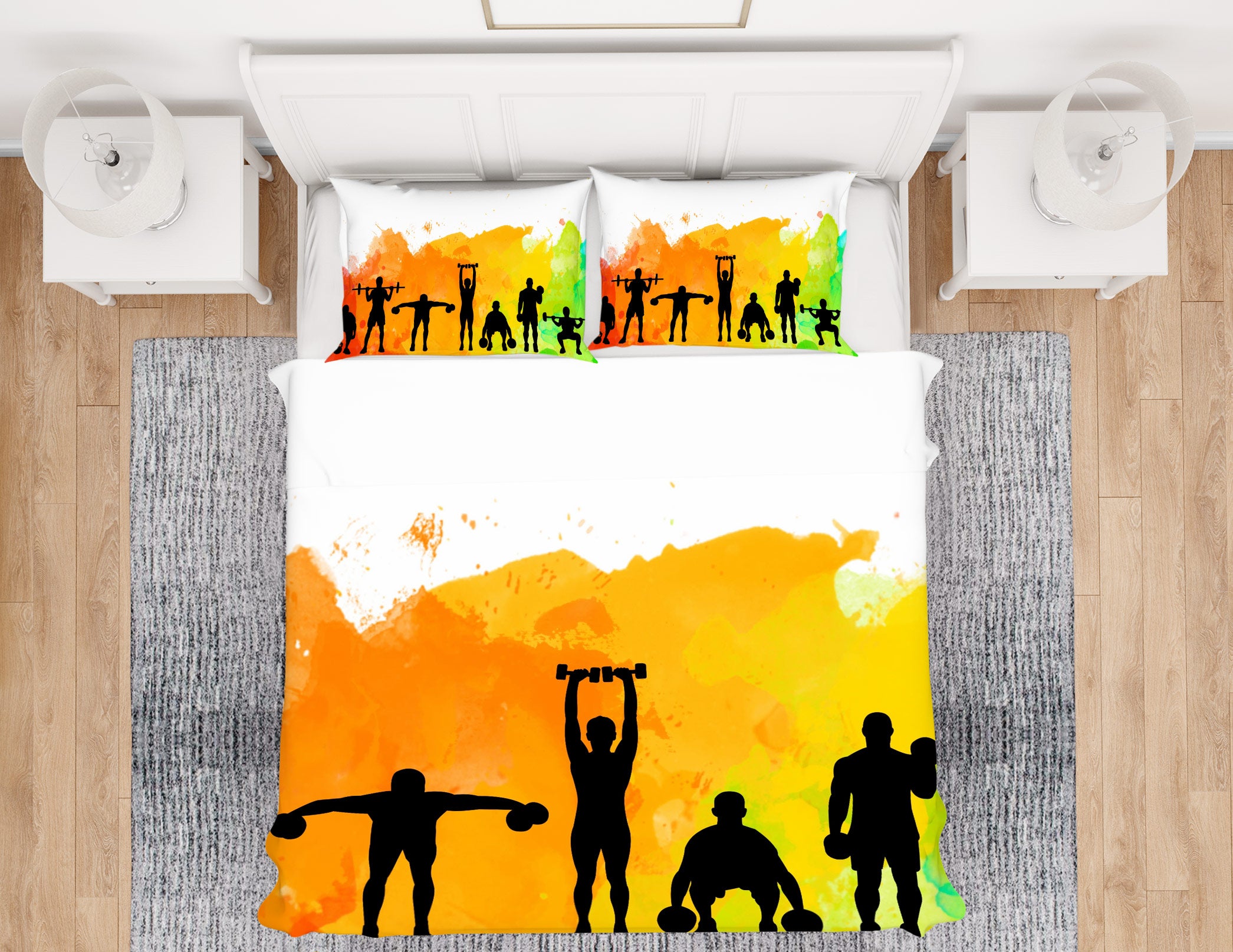 3D Fitness Action 14174 Bed Pillowcases Quilt