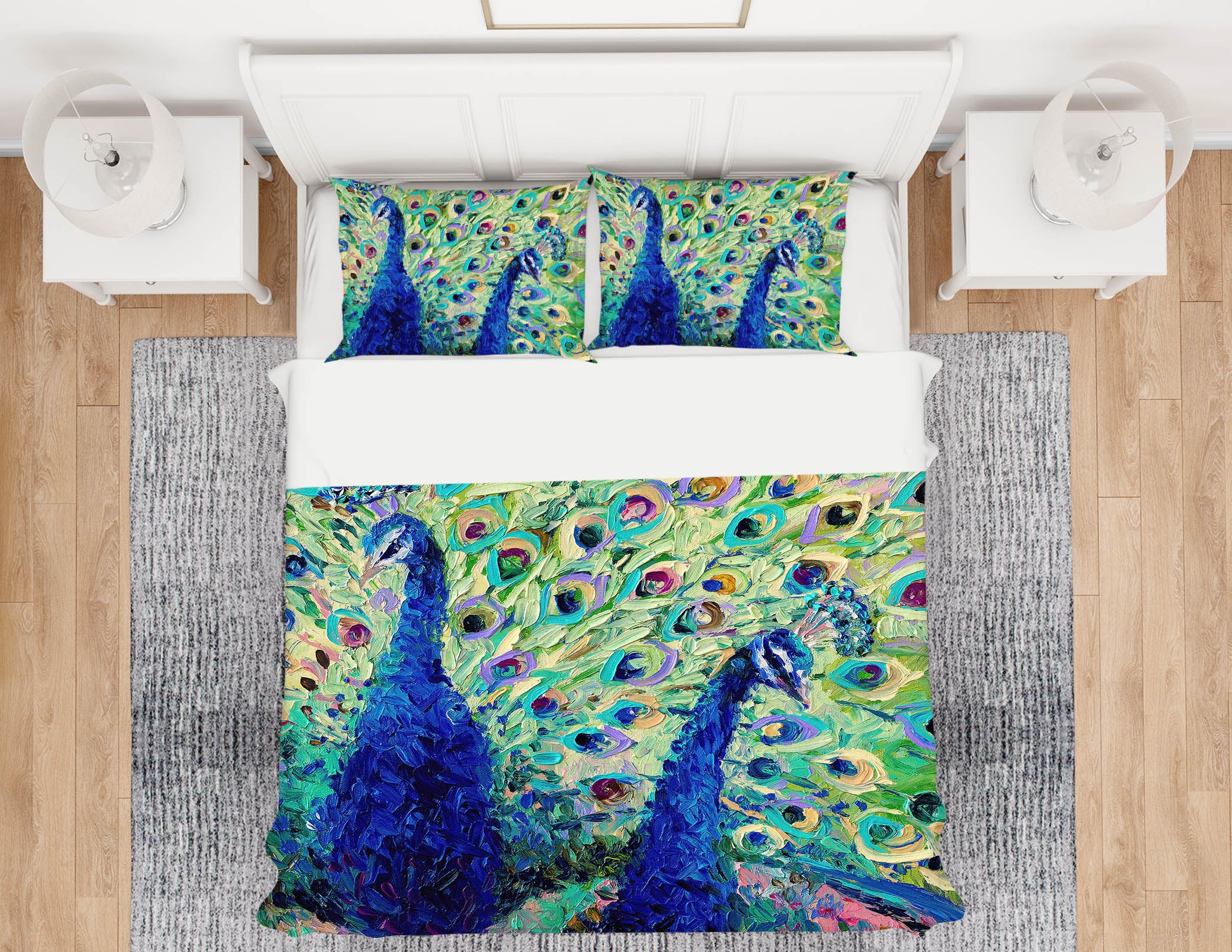 3D Two Peacocks 12144 Bed Pillowcases Quilt