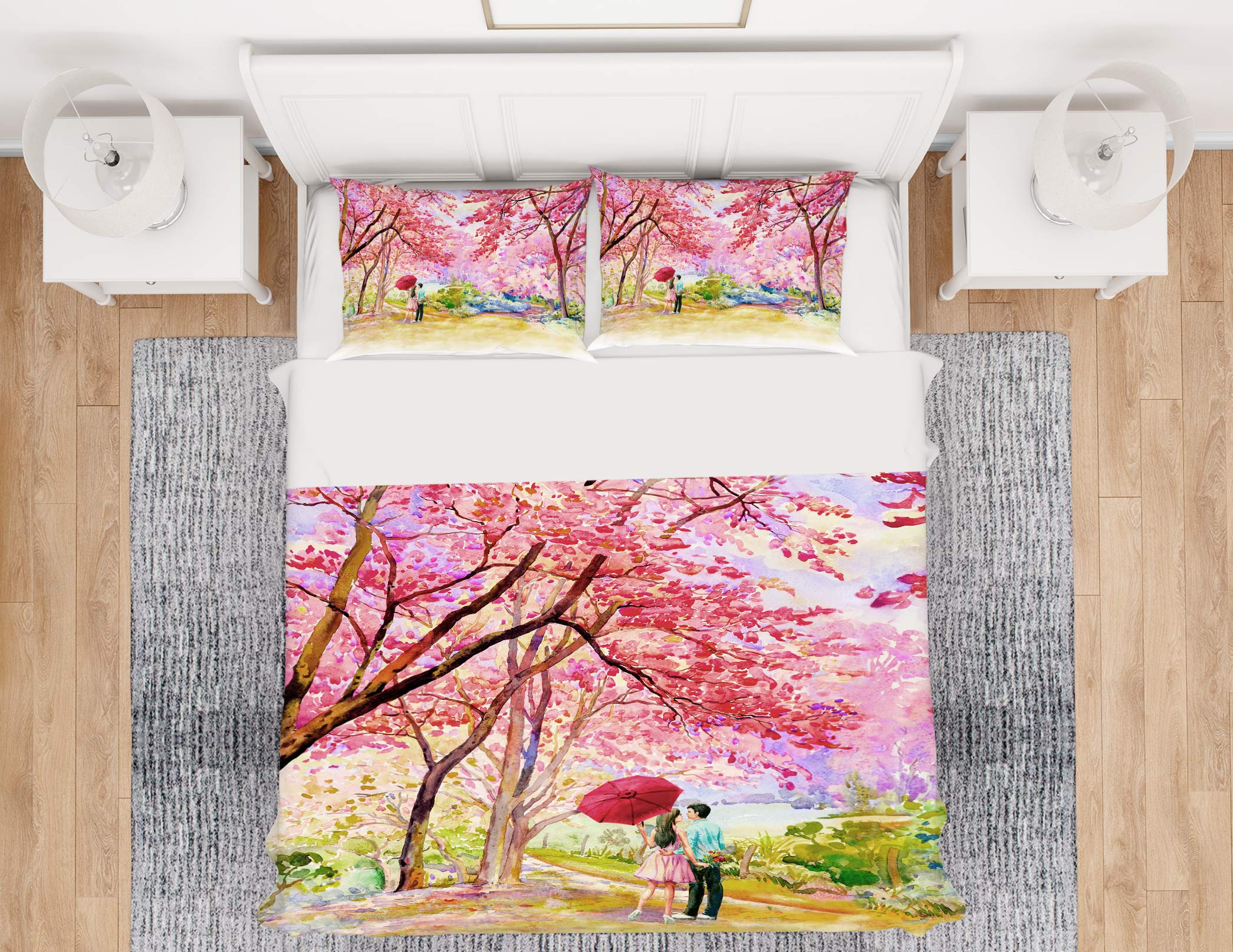 3D Pink Tree 13012 Bed Pillowcases Quilt