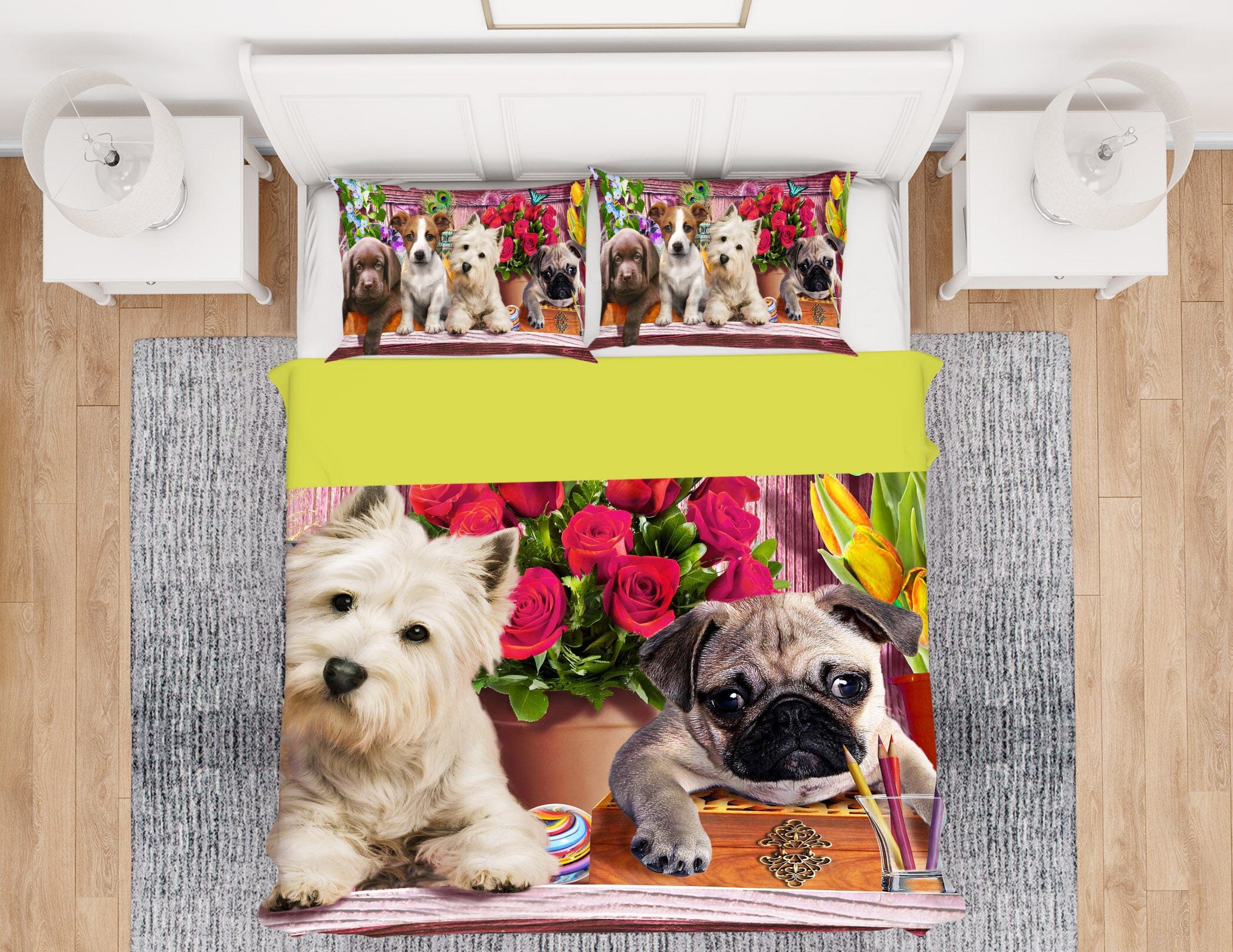 3D Cute Dog 2109 Adrian Chesterman Bedding Bed Pillowcases Quilt Quiet Covers AJ Creativity Home