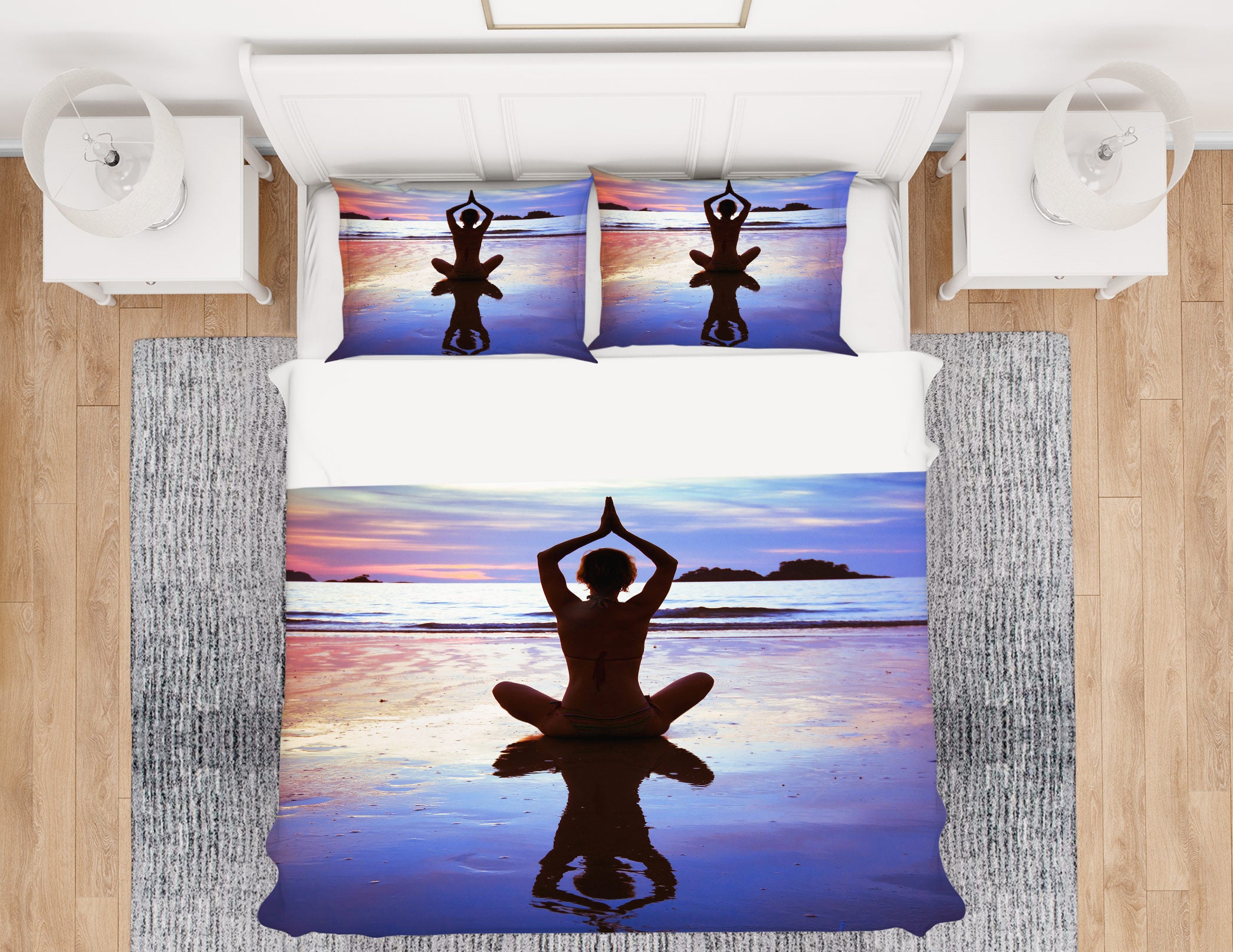 3D Yoga 14103 Bed Pillowcases Quilt