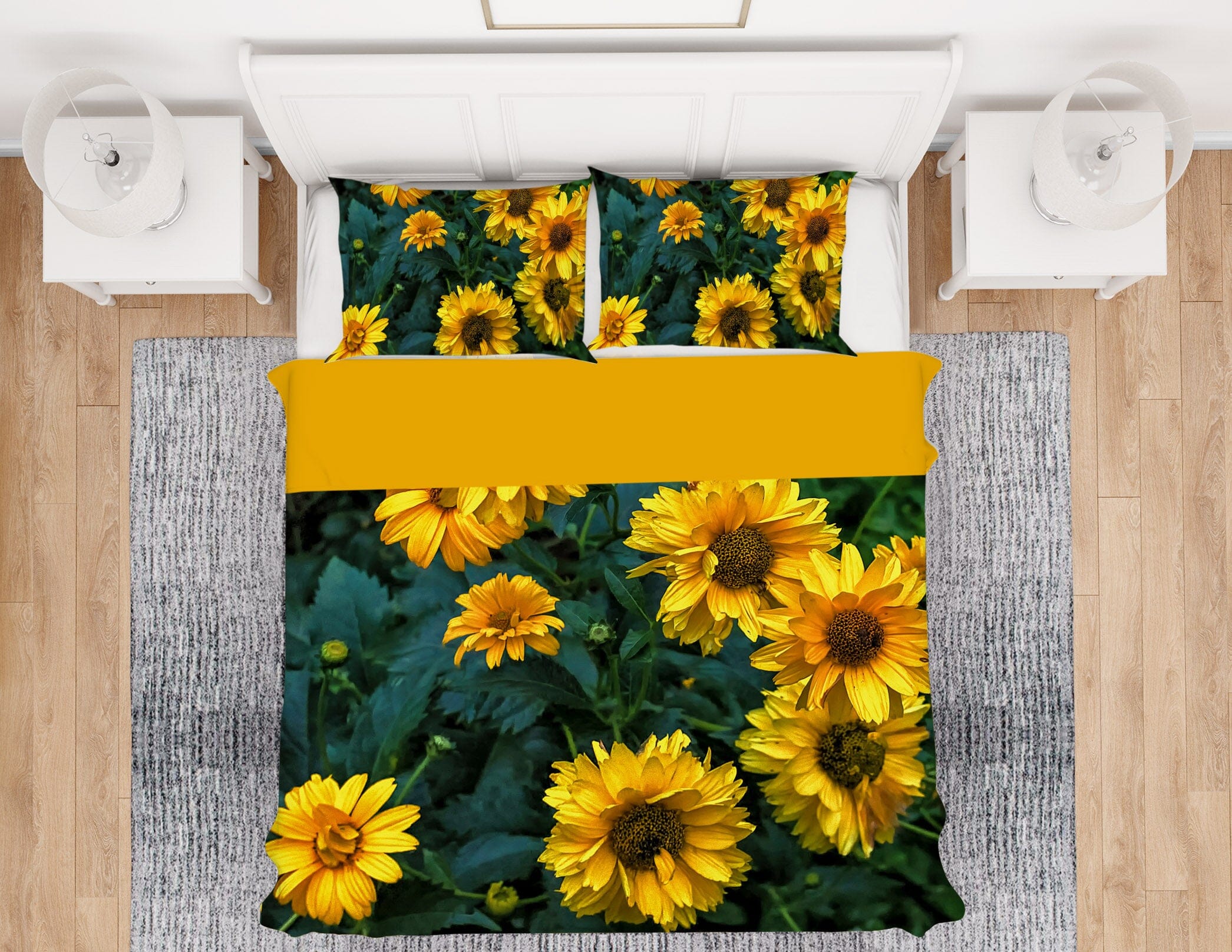 3D Yellow Sunflower 1036 Jerry LoFaro bedding Bed Pillowcases Quilt Quiet Covers AJ Creativity Home