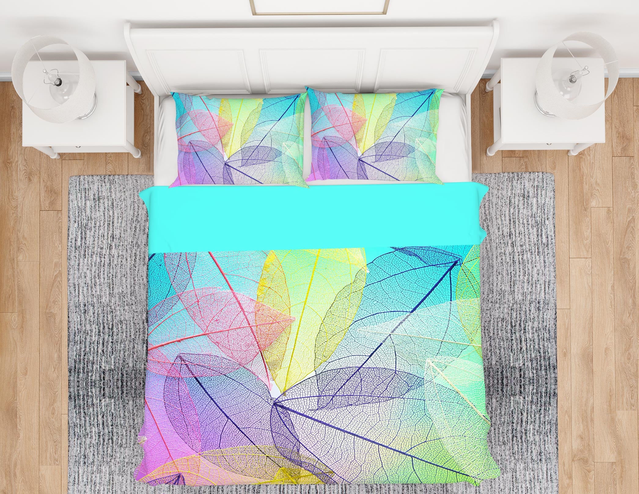 3D Colored Leaves 14014 Bed Pillowcases Quilt