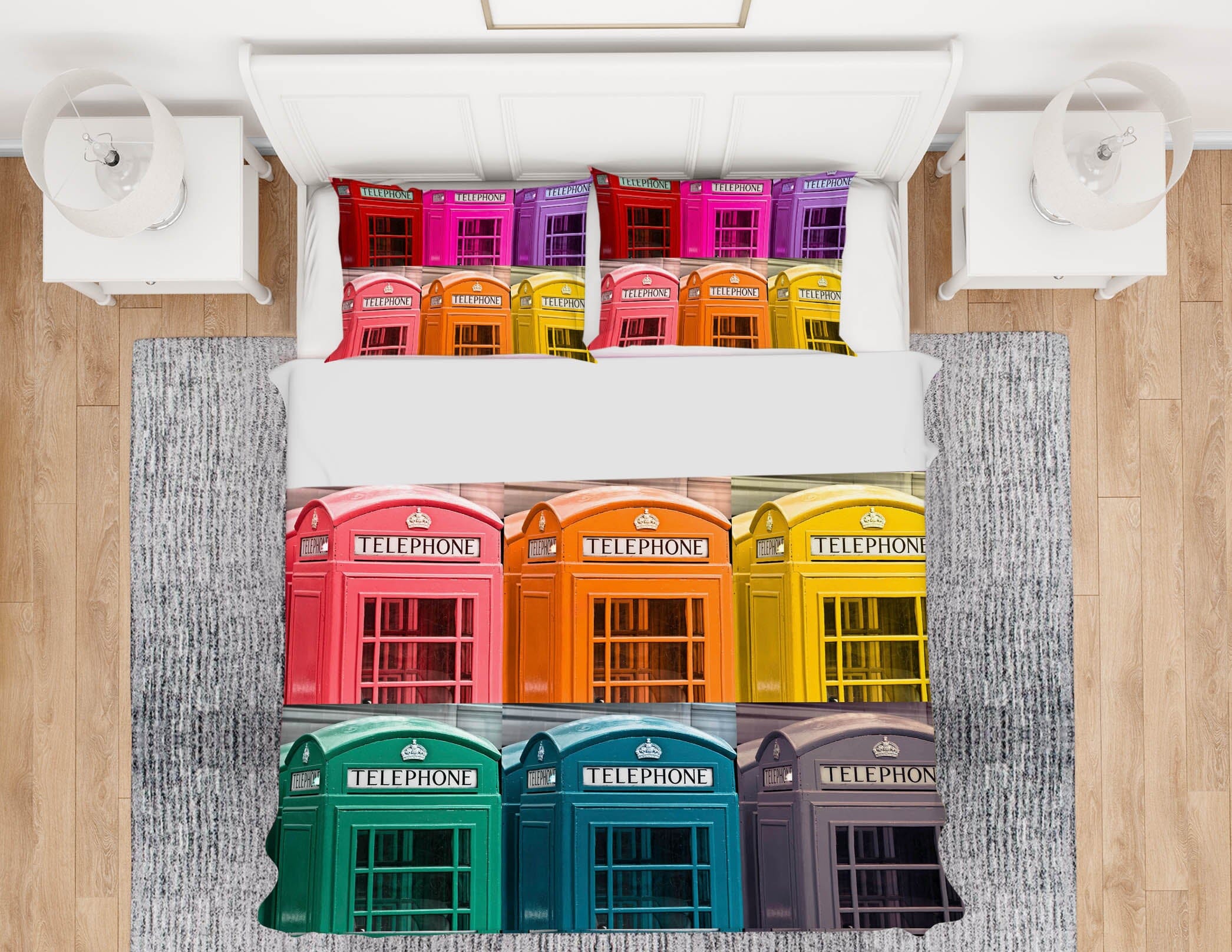 3D Color Phone Booth 1003 Assaf Frank Bedding Bed Pillowcases Quilt Quiet Covers AJ Creativity Home