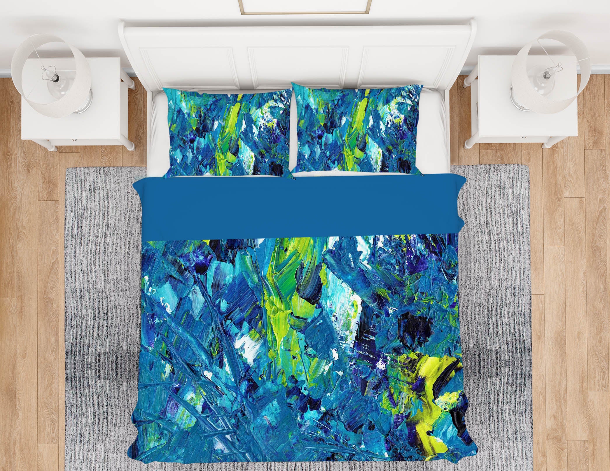 3D Blue Texture 16046 Bed Pillowcases Quilt