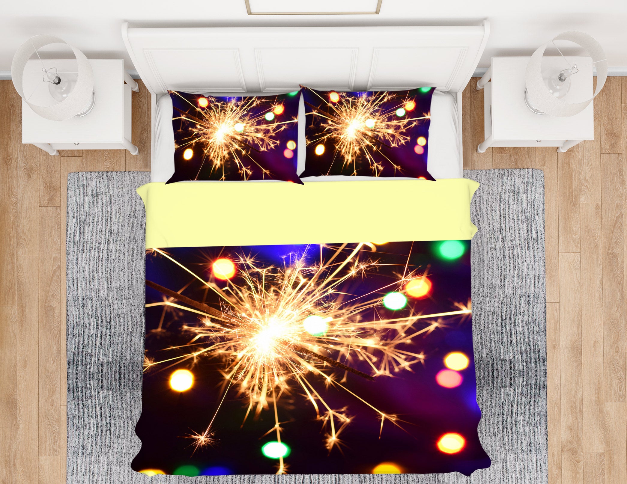 3D Fireworks 14073 Bed Pillowcases Quilt
