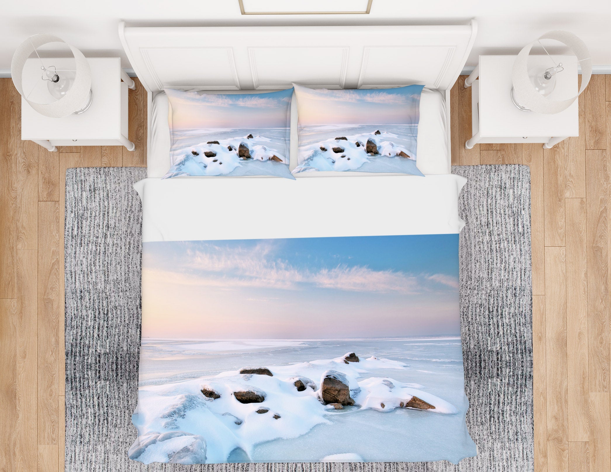 3D Snow Stone 61120 Bed Pillowcases Quilt