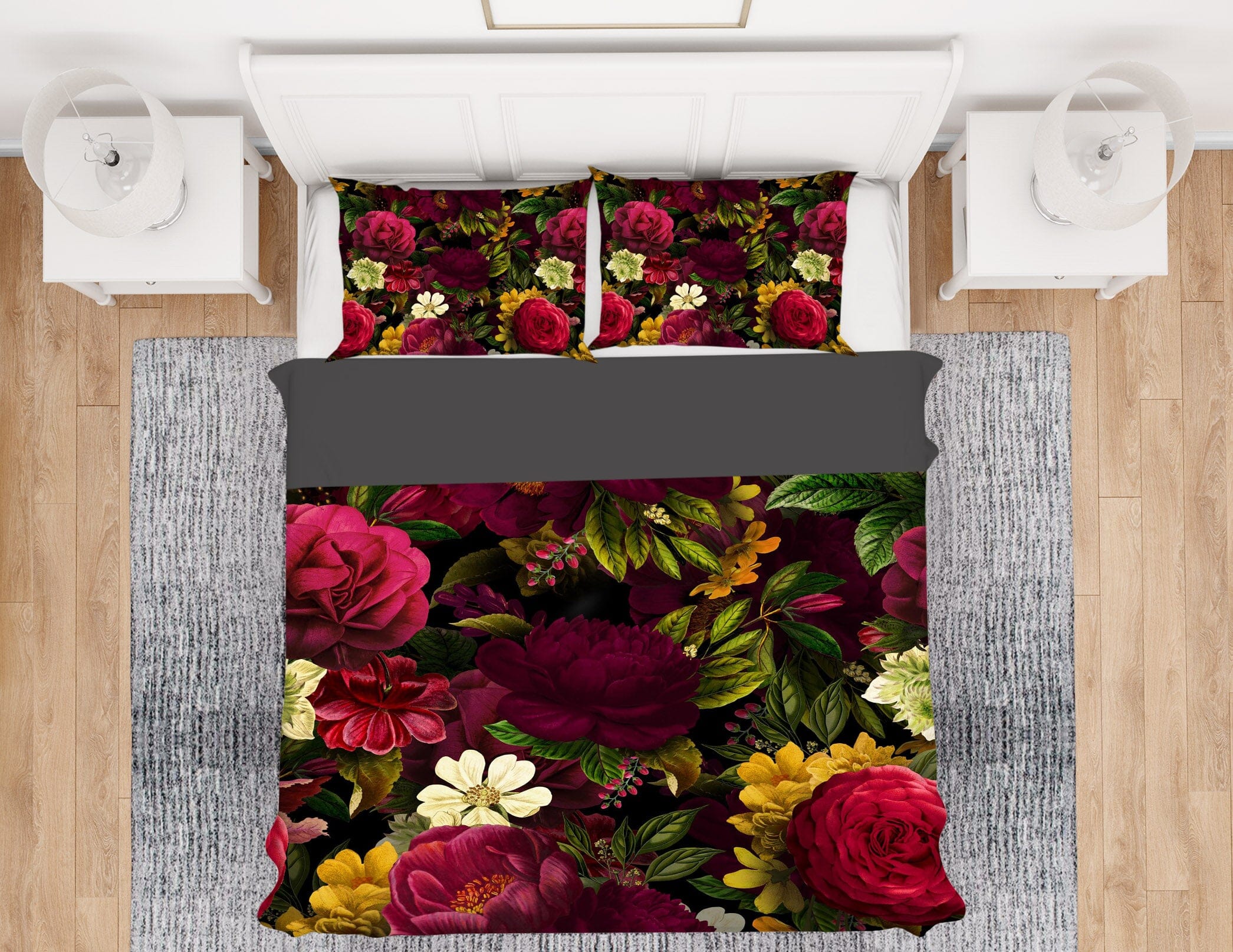 3D Dark Flower 018 Uta Naumann Bedding Bed Pillowcases Quilt Quiet Covers AJ Creativity Home