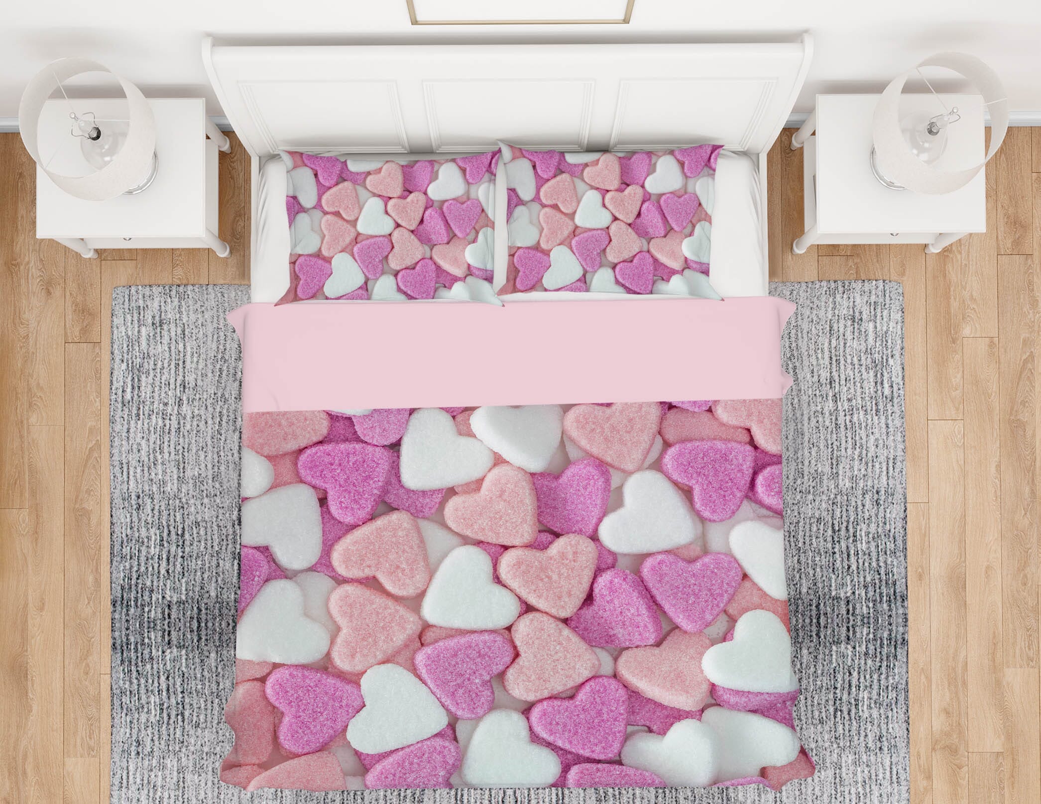 3D Sugar Hearts 1033 Assaf Frank Bedding Bed Pillowcases Quilt Quiet Covers AJ Creativity Home