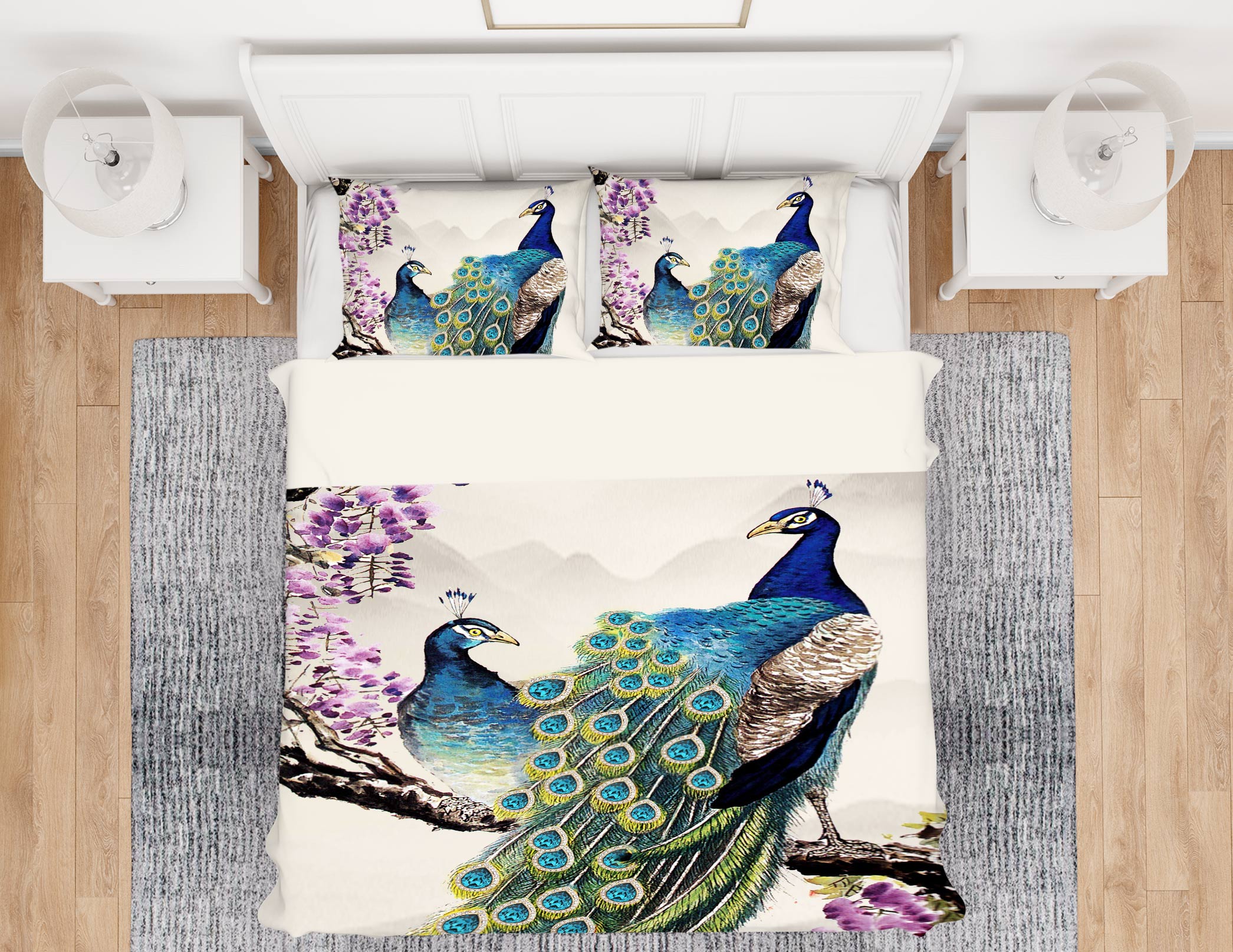 3D Peacocks 16125 Bed Pillowcases Quilt
