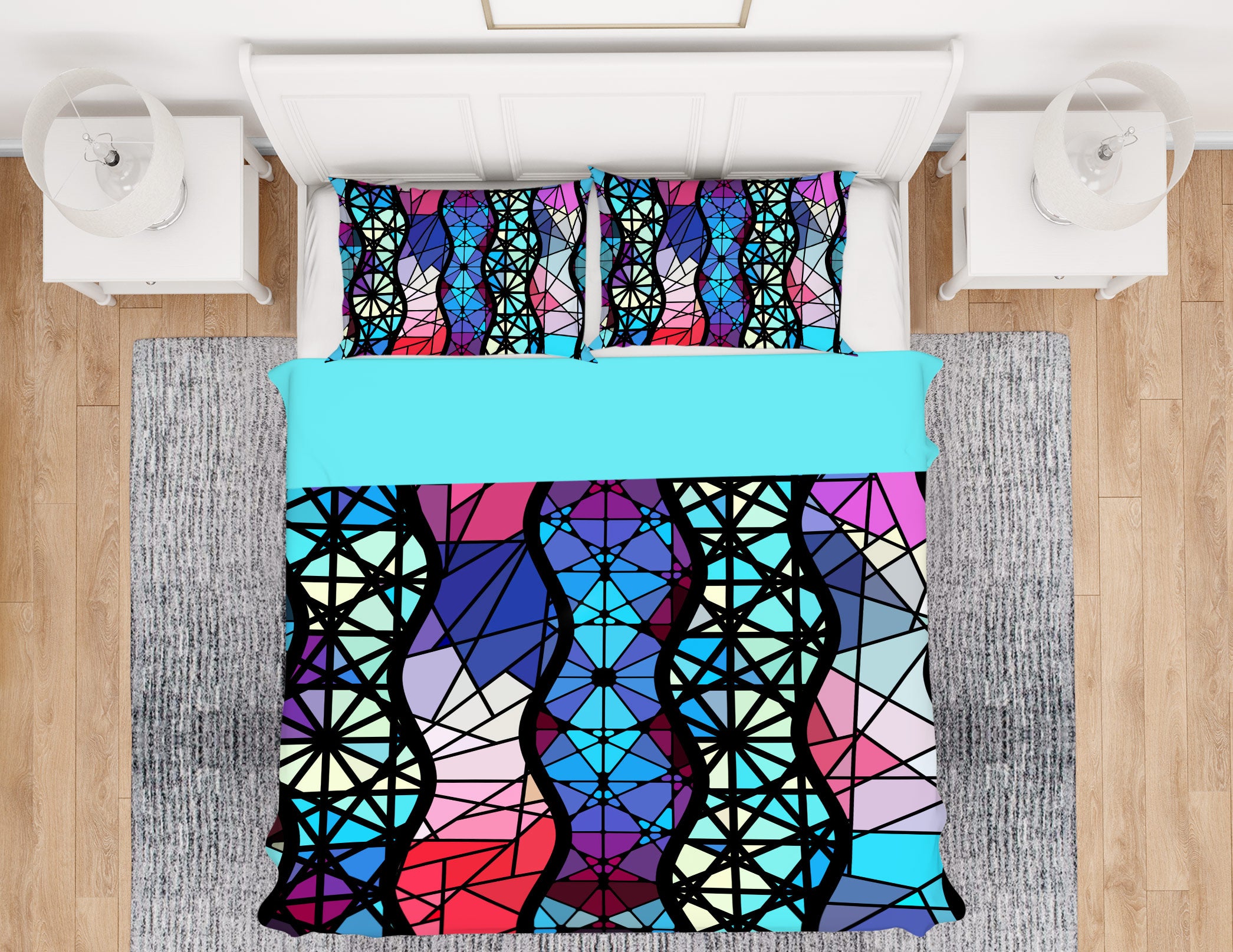 3D Color Block Curve 14029 Bed Pillowcases Quilt