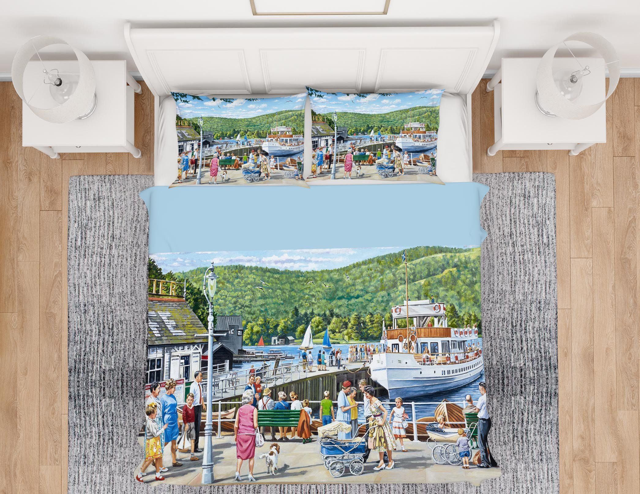 3D Bowness Pier Windermere 2009 Trevor Mitchell bedding Bed Pillowcases Quilt Quiet Covers AJ Creativity Home