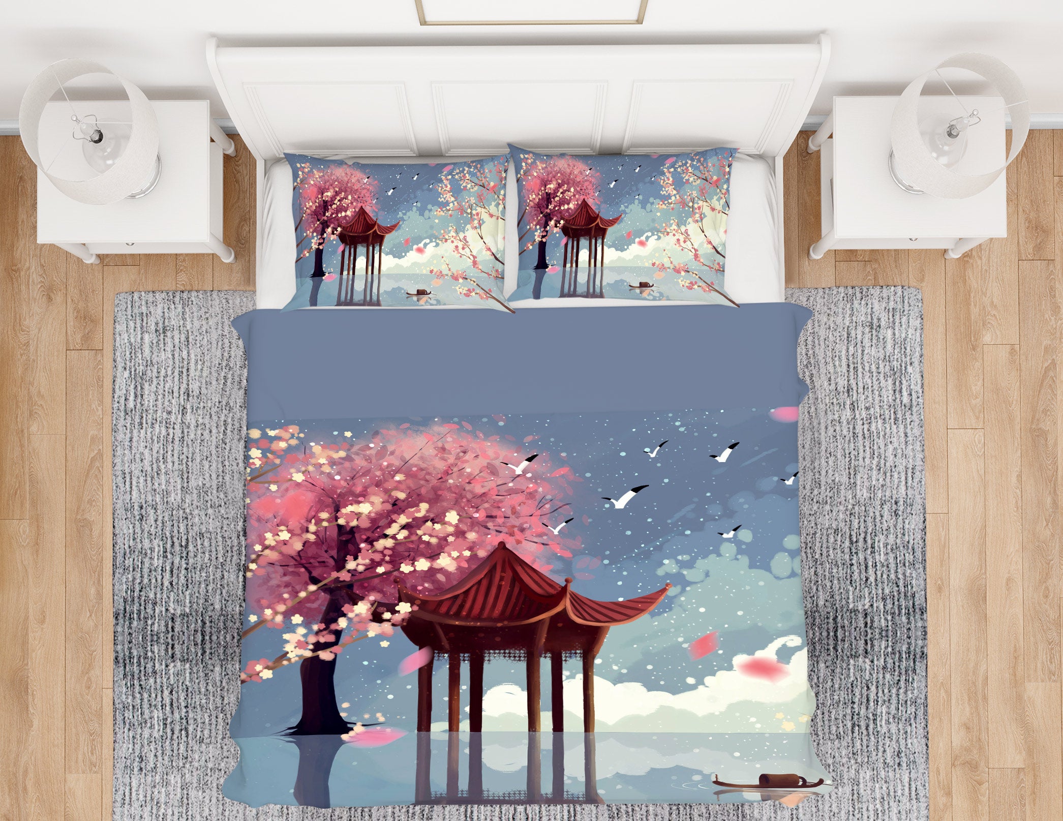 3D Tree Pavilion 13074 Bed Pillowcases Quilt