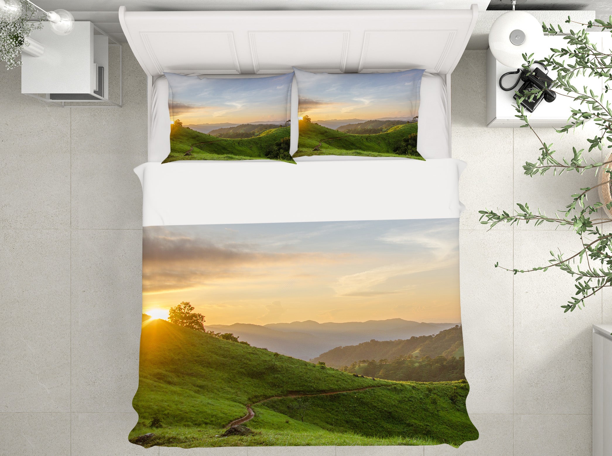 3D Mountains 19189 Bed Pillowcases Quilt