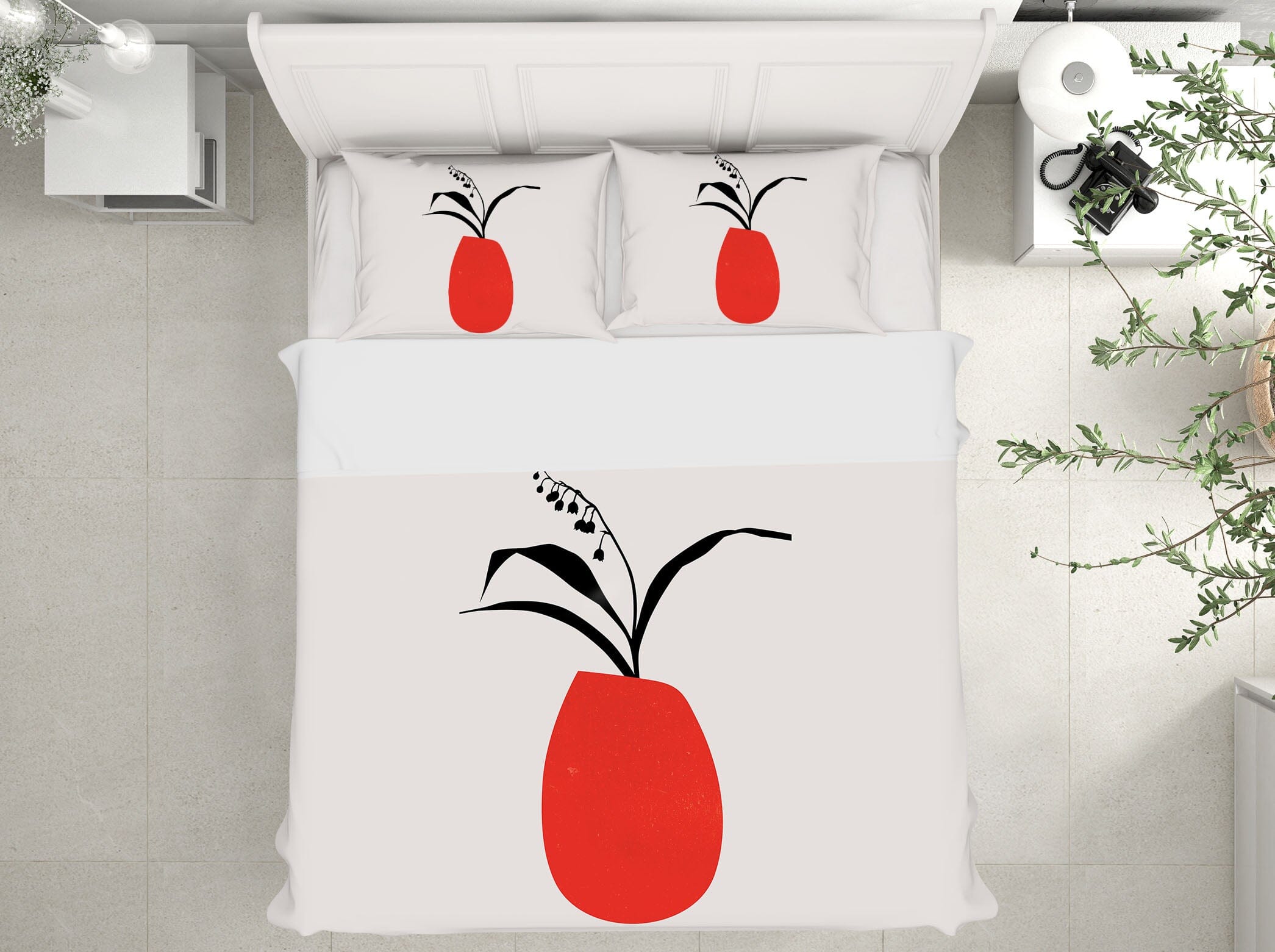 3D Red Flower Pot 237 Boris Draschoff Bedding Bed Pillowcases Quilt Quiet Covers AJ Creativity Home