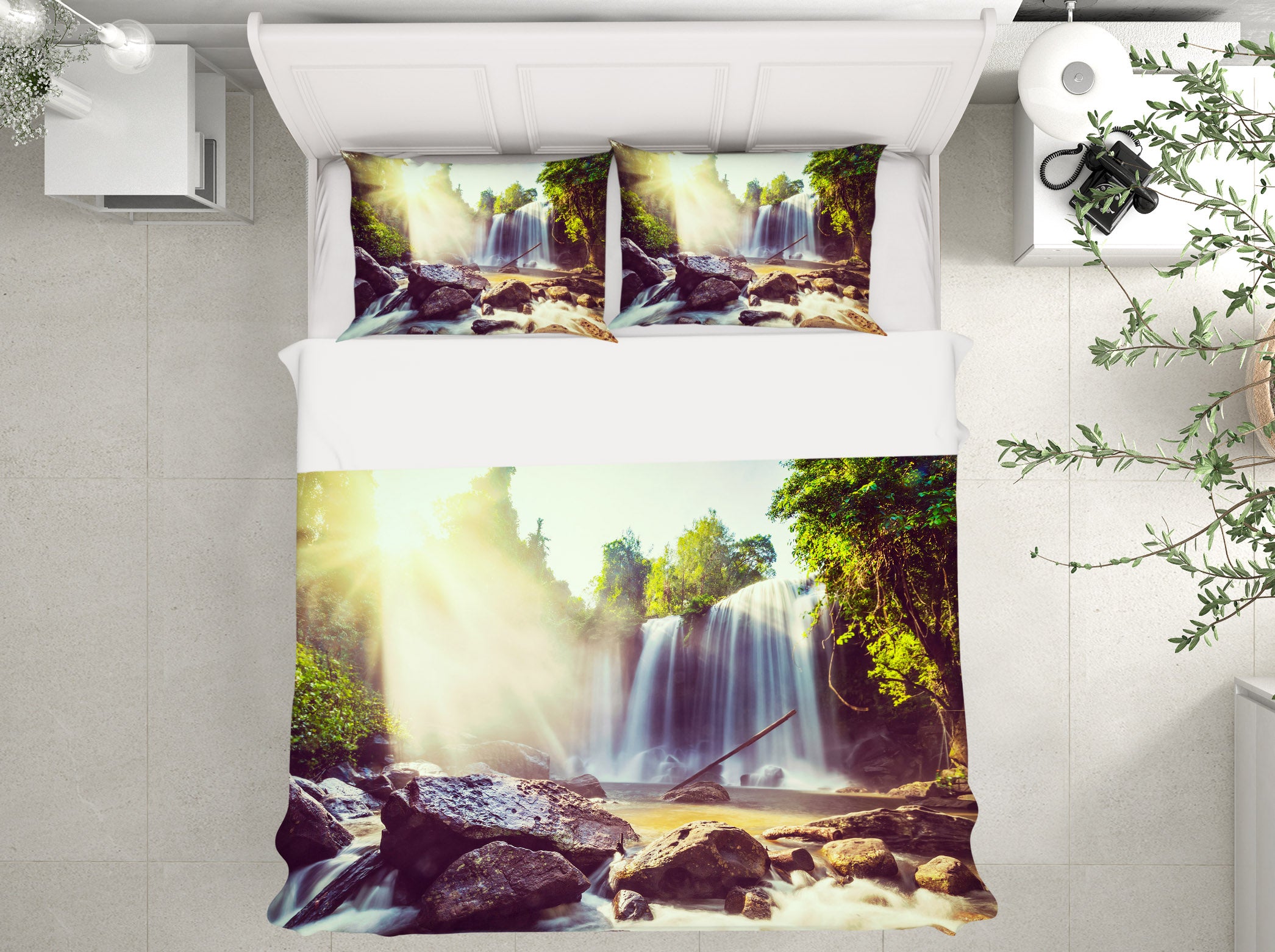 3D Waterfall 60087 Bed Pillowcases Quilt