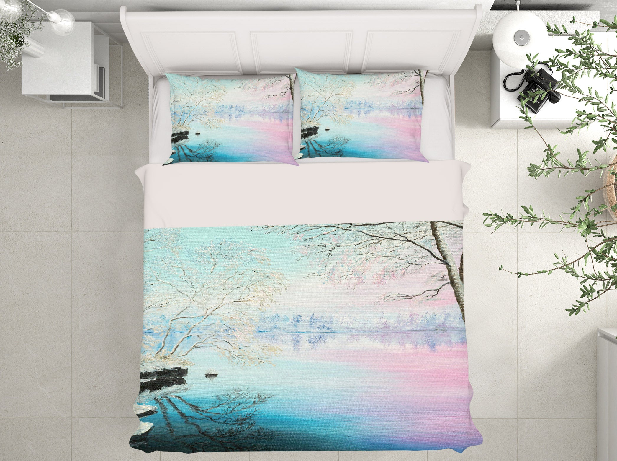 3D Snow Tree Ice Lake 1770 Marina Zotova Bedding Bed Pillowcases Quilt