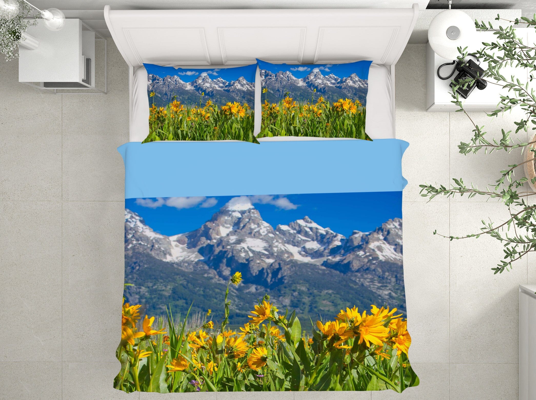3D Mountain Wildflowers 2122 Kathy Barefield Bedding Bed Pillowcases Quilt Quiet Covers AJ Creativity Home