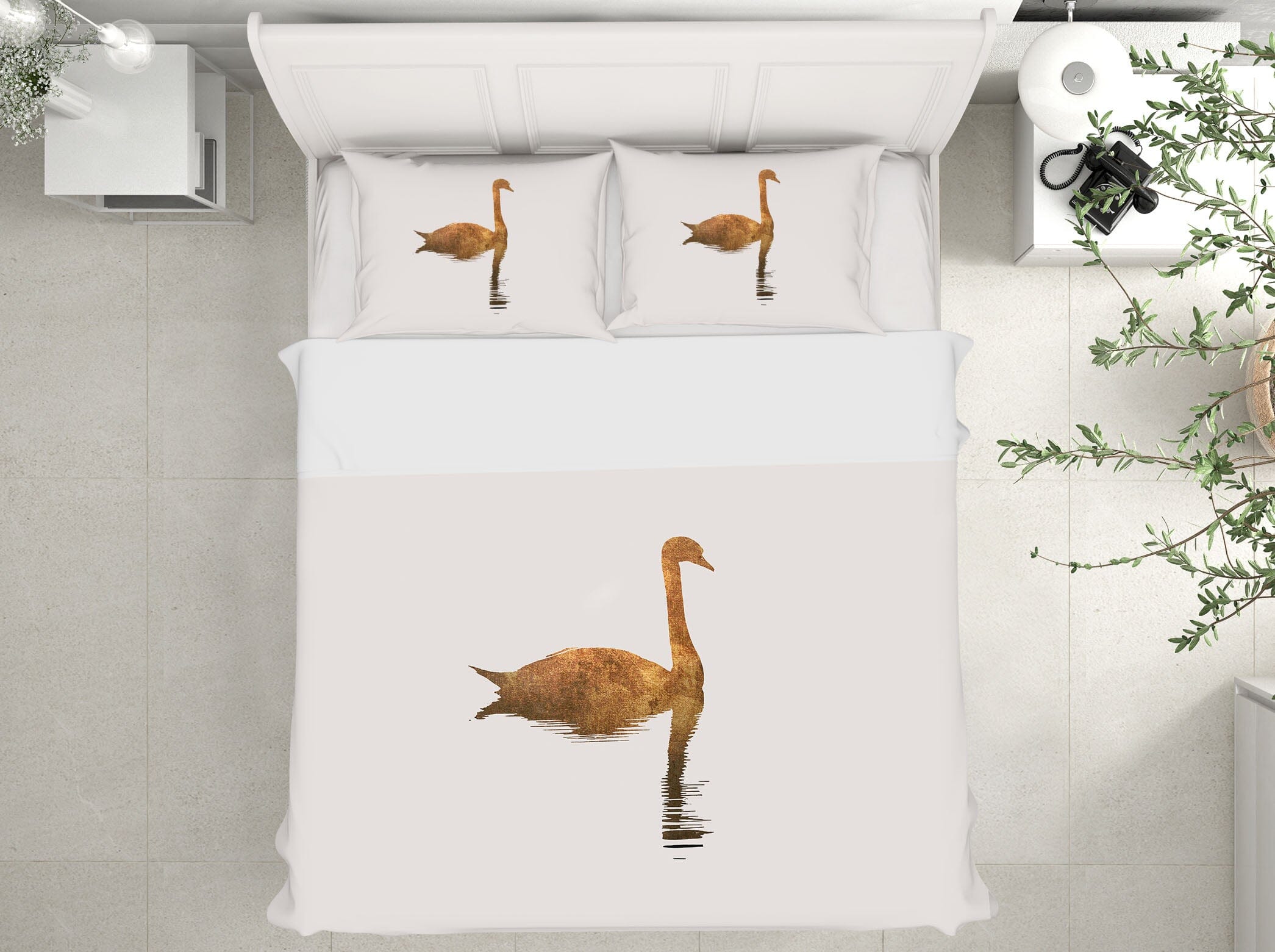 3D Golden Swan 226 Boris Draschoff Bedding Bed Pillowcases Quilt Quiet Covers AJ Creativity Home